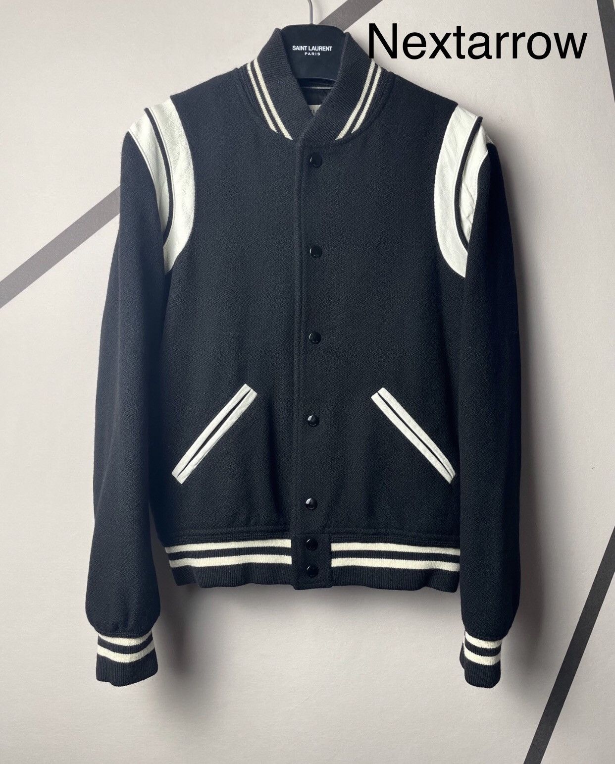 Saint laurent slp 21aw Classic Black Wool Baseball Jacket