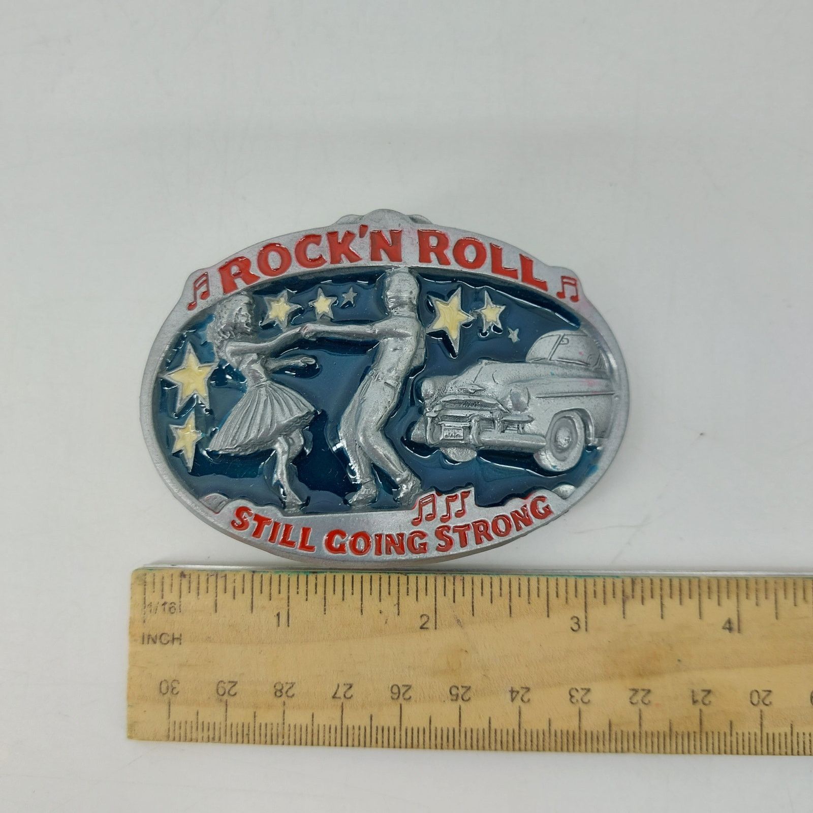 Vintage Great American Buckle Rock'N Roll Belt Buckle 50s Rockabilly Size ONE SIZE - 8 Thumbnail