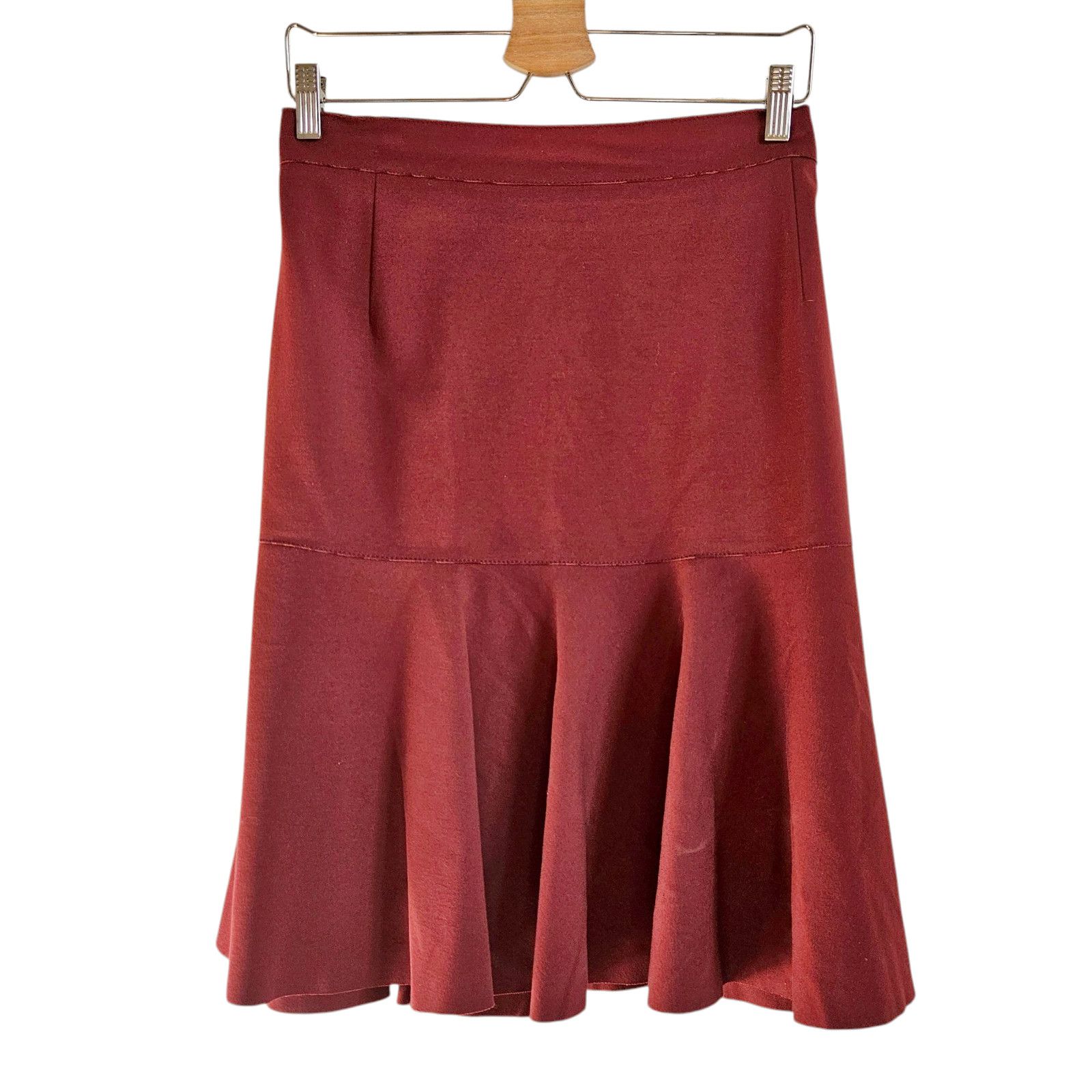 Akris Akris Punto Flare Jersey Skirt Burgandy Red Size US 14 Size 36" / US 14 / IT 50 - 5 Thumbnail