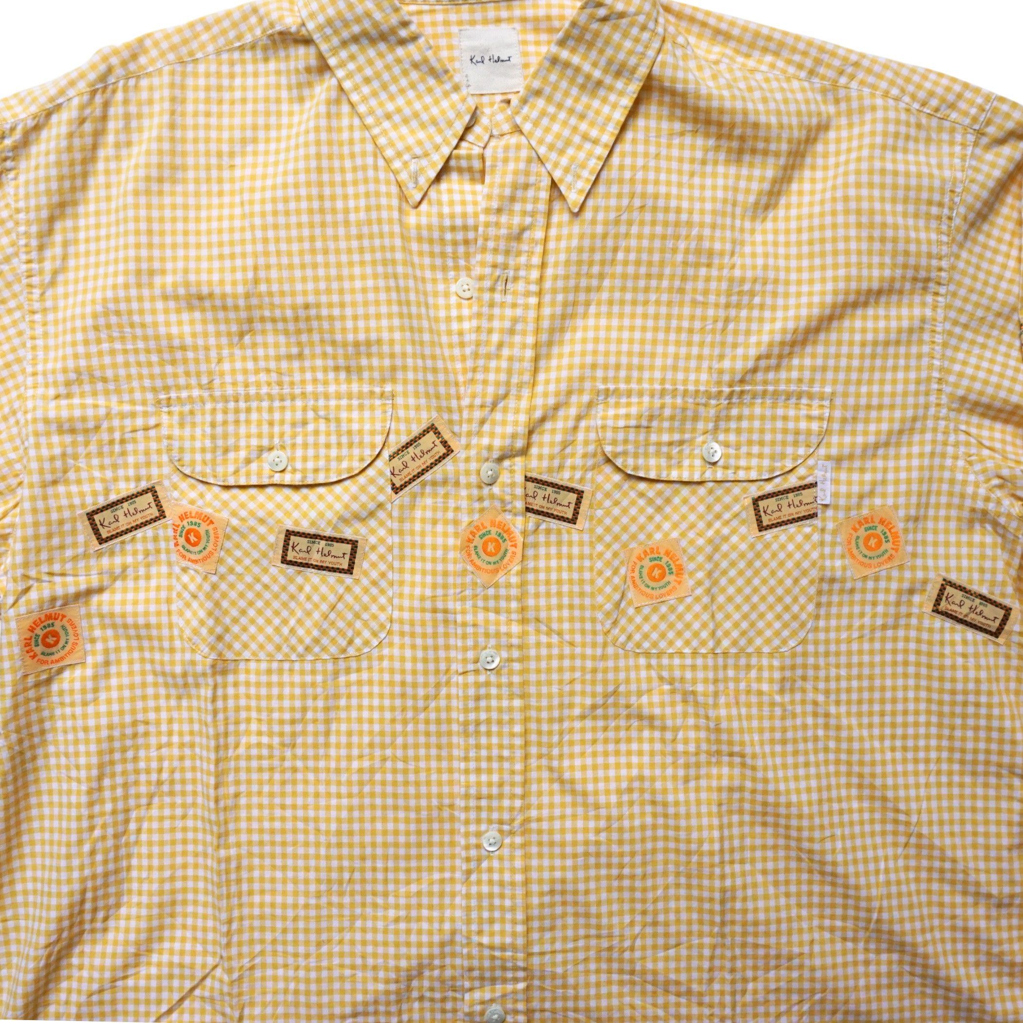 Karl Helmut Karl Helmut Yellow Check Shirt With Patches Size US XXL / EU 58 / 5 - 3 Thumbnail