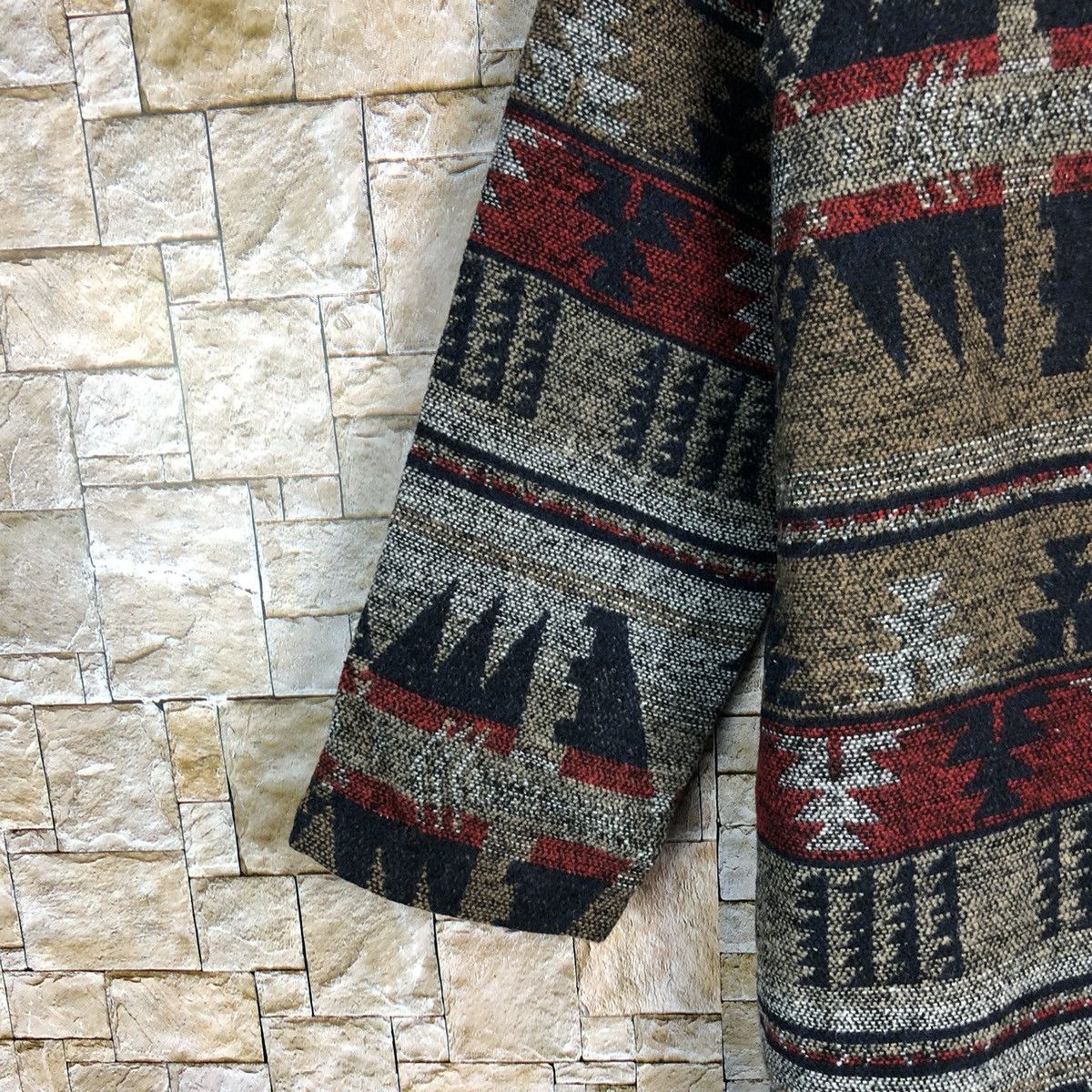 Homespun Knitwear GRL Brown Cardigan navajo art Knitwear #A264 Size US M / EU 48-50 / 2 - 7 Thumbnail