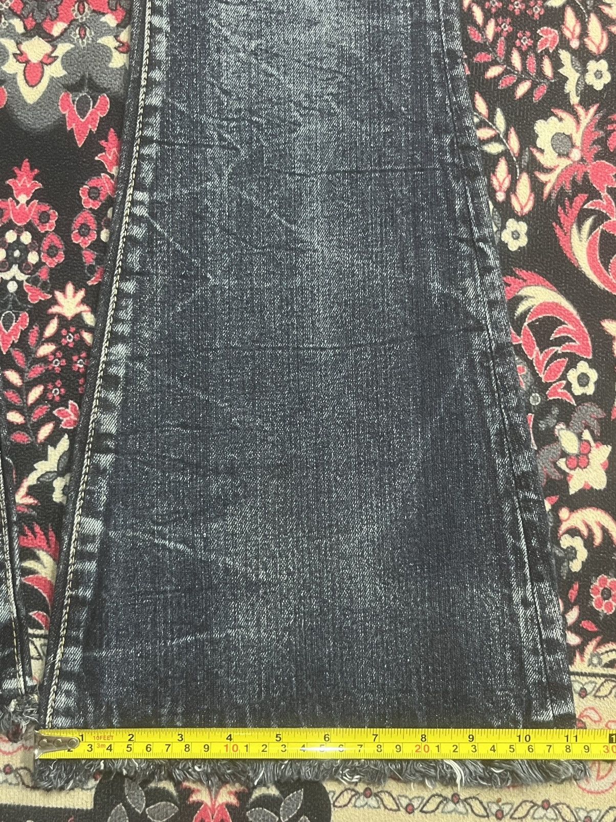 If Six Was Nine Vintage Japanese Brand Y2K Low Rise Grunge Frayed Flare Jean Size 28" / US 6 / IT 42 - 15 Thumbnail