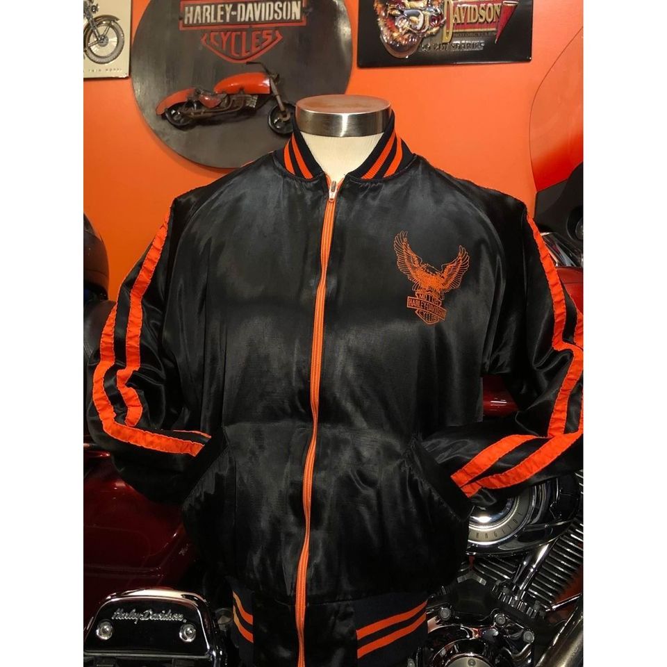 Harley Davidson × Vintage VTG 70s Harley Davidson Jacket XSmall Women Satin , Bomber Size XS / US 0-2 / IT 36-38 - 2 Thumbnail