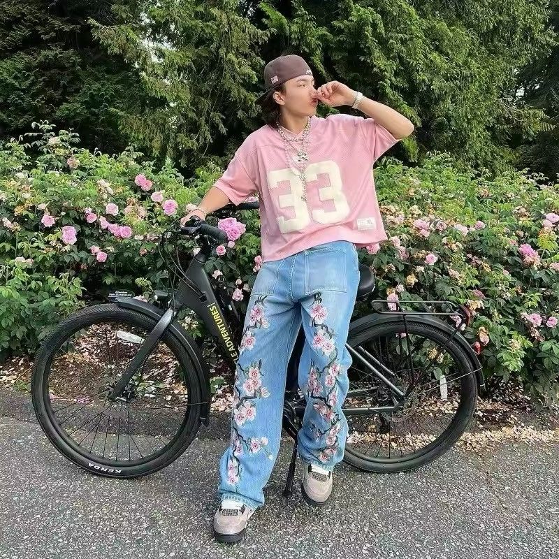 Japanese Brand × Jean Cherry Blossom Pattern Denim Pants Size US 34 / EU 50 - 1 Thumbnail