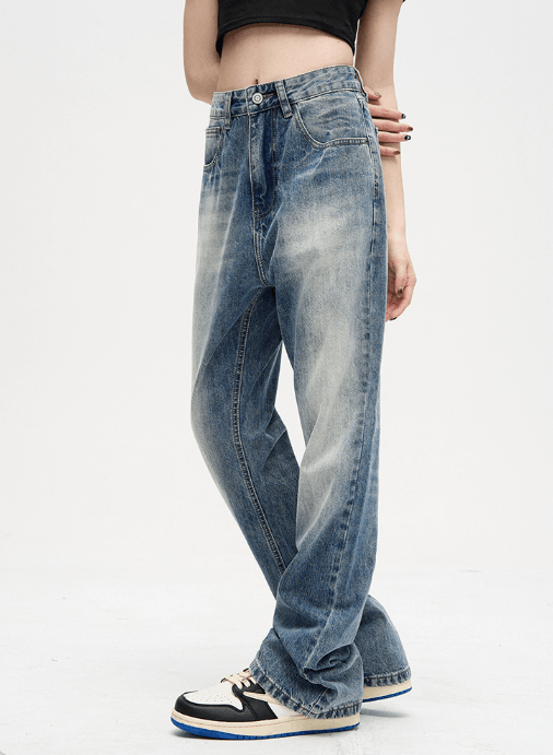 Japanese Brand × Jean Men's washed loose straight flared cleanfit jeans Size US 32 / EU 48 - 3 Thumbnail