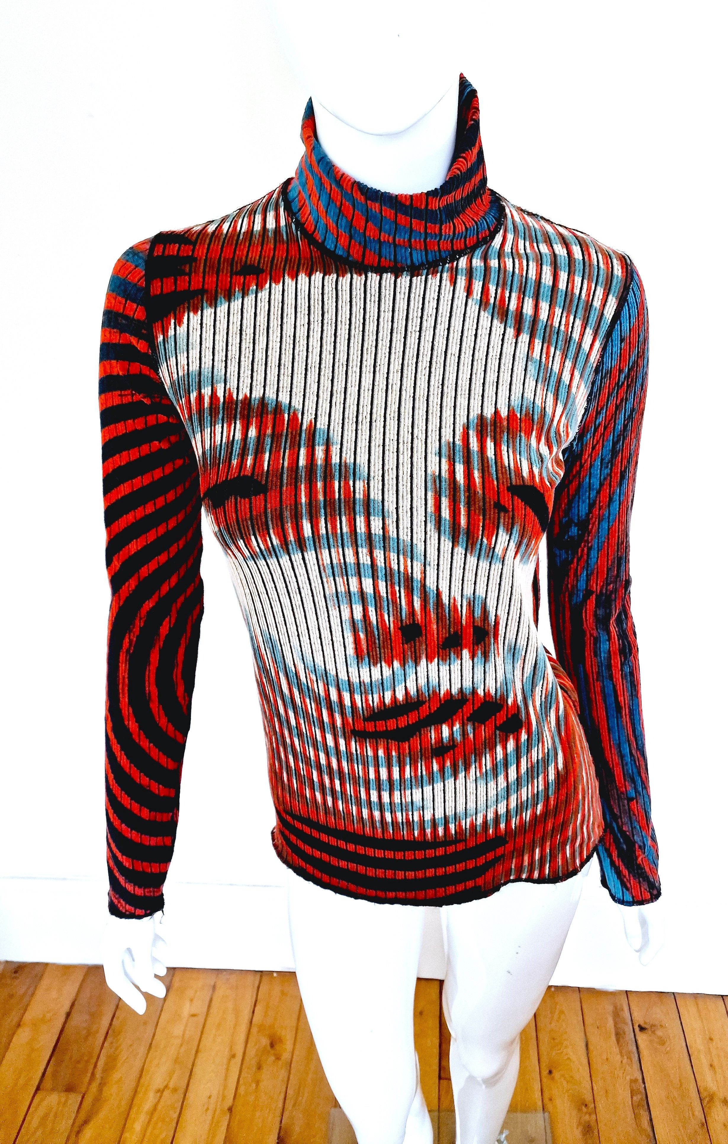 Jean Paul Gaultier Jean Paul Gaultier Greta Garbo Optical T-shirt Sweater Top Size US M / EU 48-50 / 2 - 3 Thumbnail