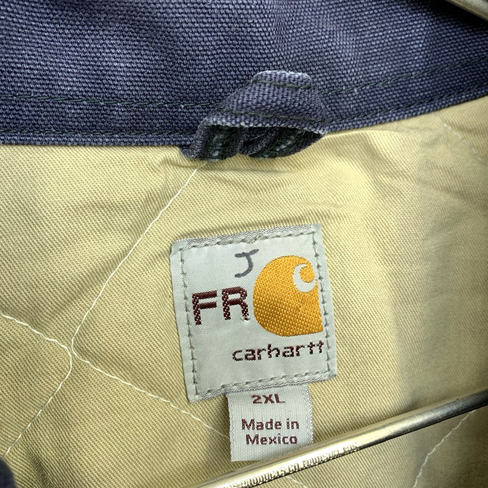 Carhartt VINTAGE Carhartt Jacket Mens 2XL Blue Flame Resistant Full Zip Workwear Lined Y2K FR Bomber Jacket All Seasons Pockets Regular Mens Concrete Size US XXL / EU 58 / 5 - 6 Thumbnail
