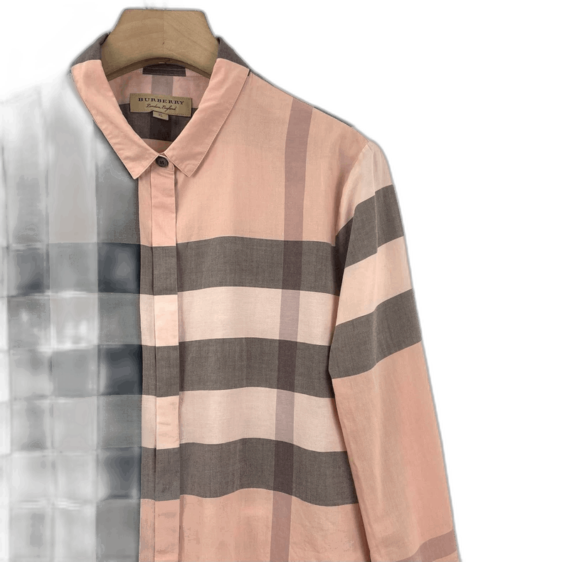Burberry Pink Check Long Sleeve Shirt XL
