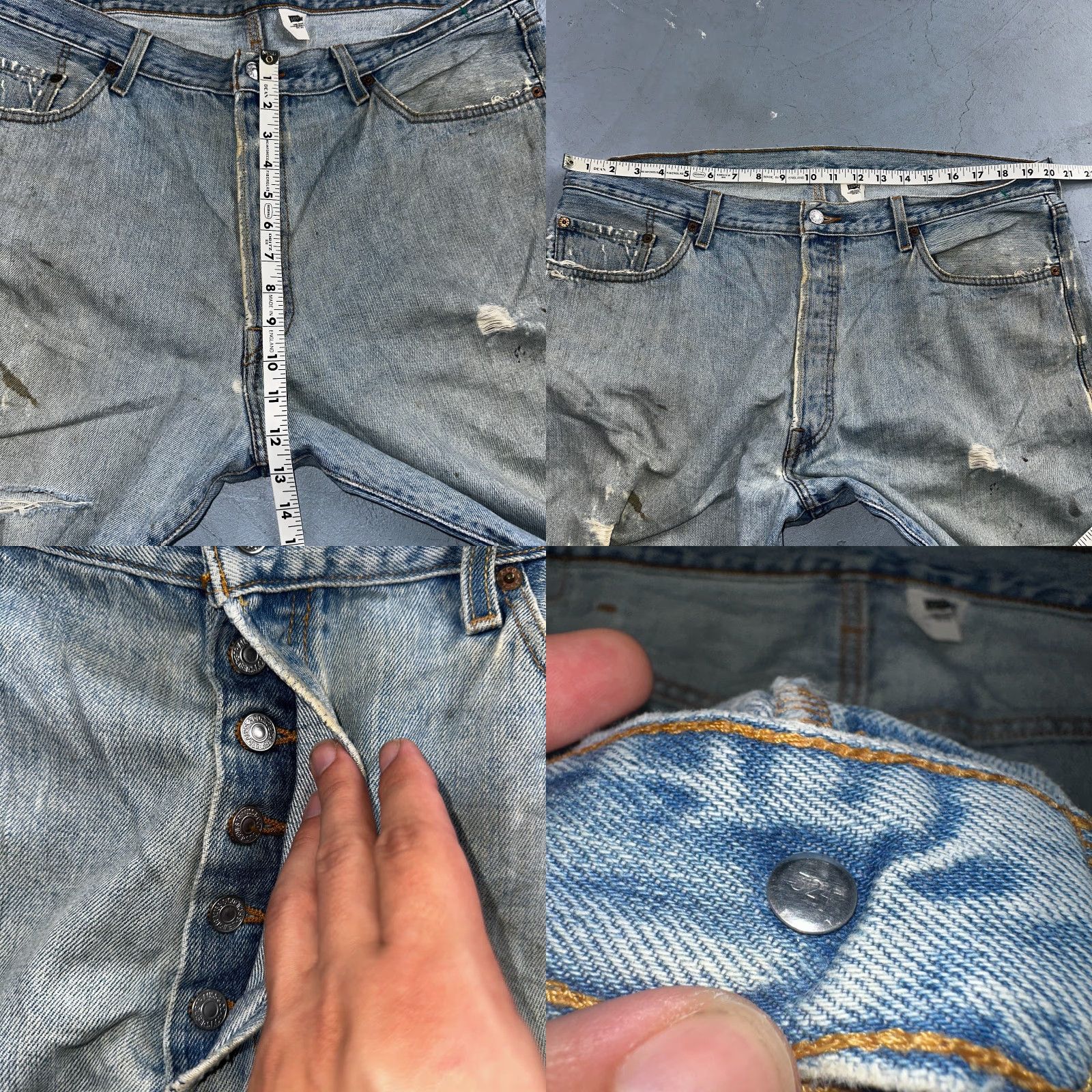 Levi's VINTAGE Levi's 501 Jeans Mens 40x30 Straight Leg Blue Light Wash 90s Denim Size US 40 / EU 56 - 8 Thumbnail