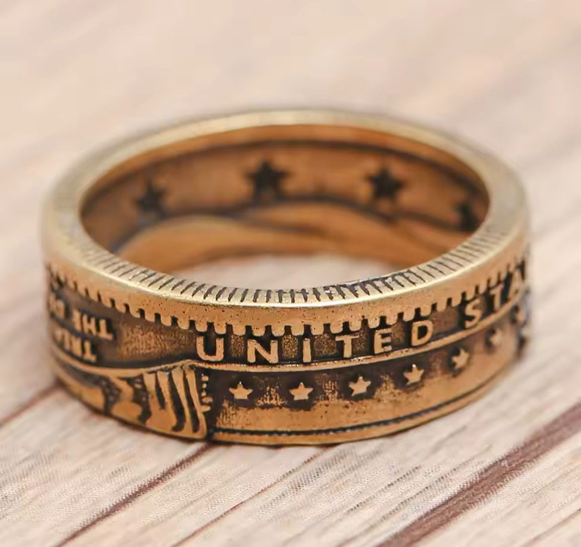 Jewelry × Vintage Vintage Bronze Stars wolf Ring (size 7-13) Size ONE SIZE - 3 Thumbnail