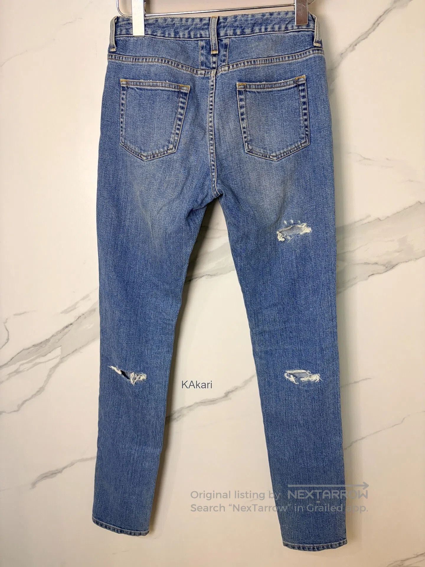 Saint Laurent Paris Saint Laurent Distressed Blue Jeans Size 29. Size US 29 - 2 Thumbnail