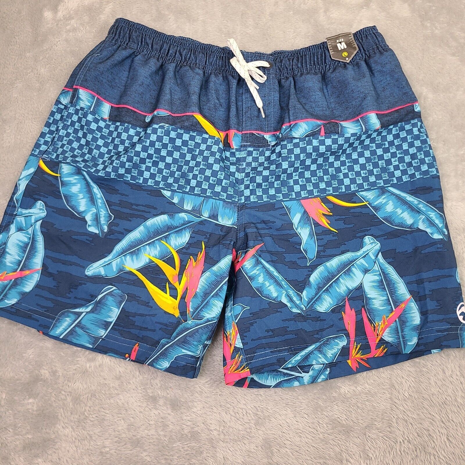 Ocean Current Ocean Current Board Shorts Men’s Blue Pink Gray Lined Hawai Size US 35 - 1 Thumbnail
