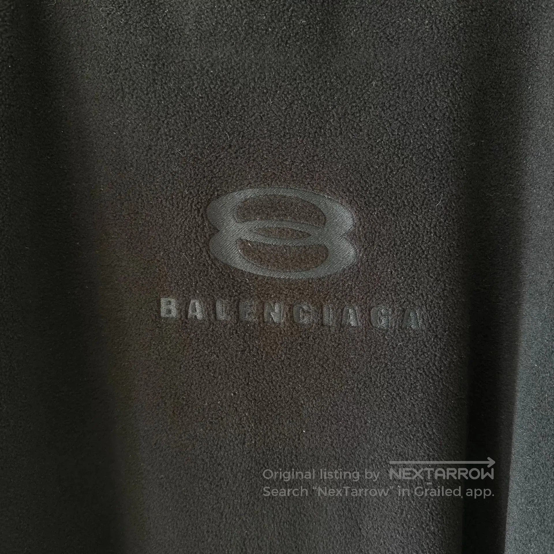 Balenciaga Balenciaga Black Letter Embroidered Fleece Sweatshirt. Size US M / EU 48-50 / 2 - 7 Thumbnail