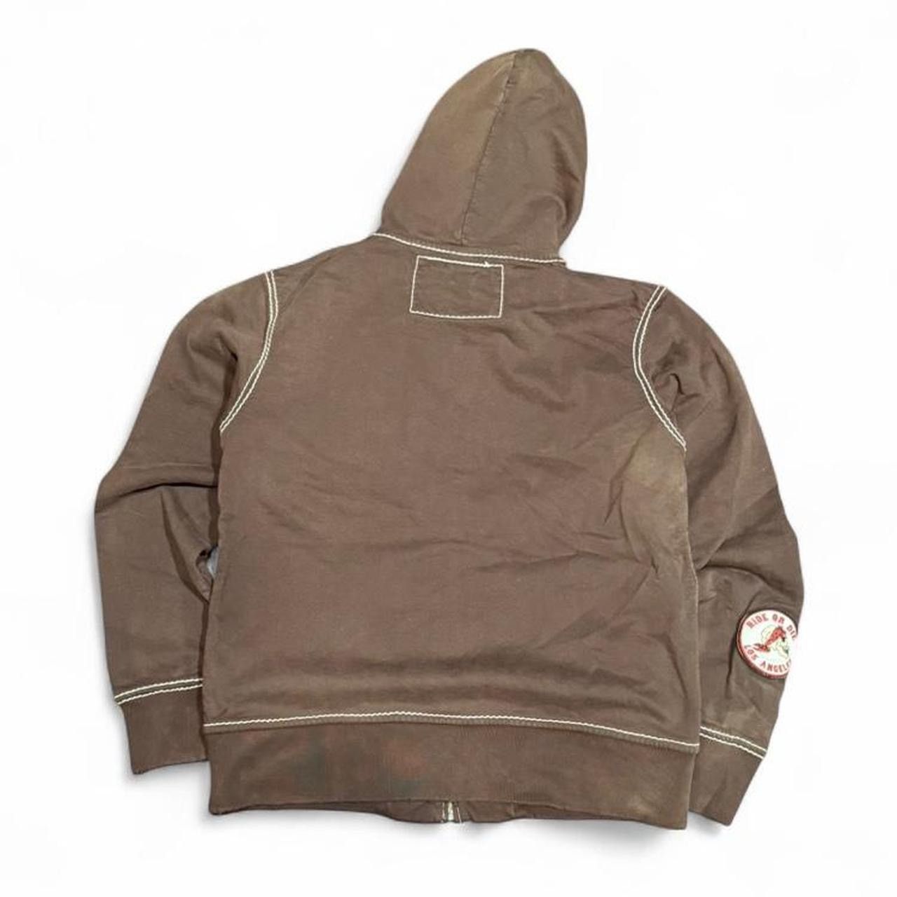 True Religion Y2K True Religion Sweatshirt Big T Brown Zip Hoodie Size US L / EU 52-54 / 3 - 2 Thumbnail