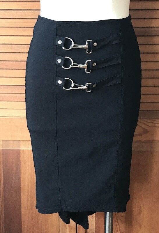 Lip Service Vintage Lip Service Gangsta Pranksta Black Fishtail Skirt S Size 27" / US 4 / IT 40 - 4 Thumbnail