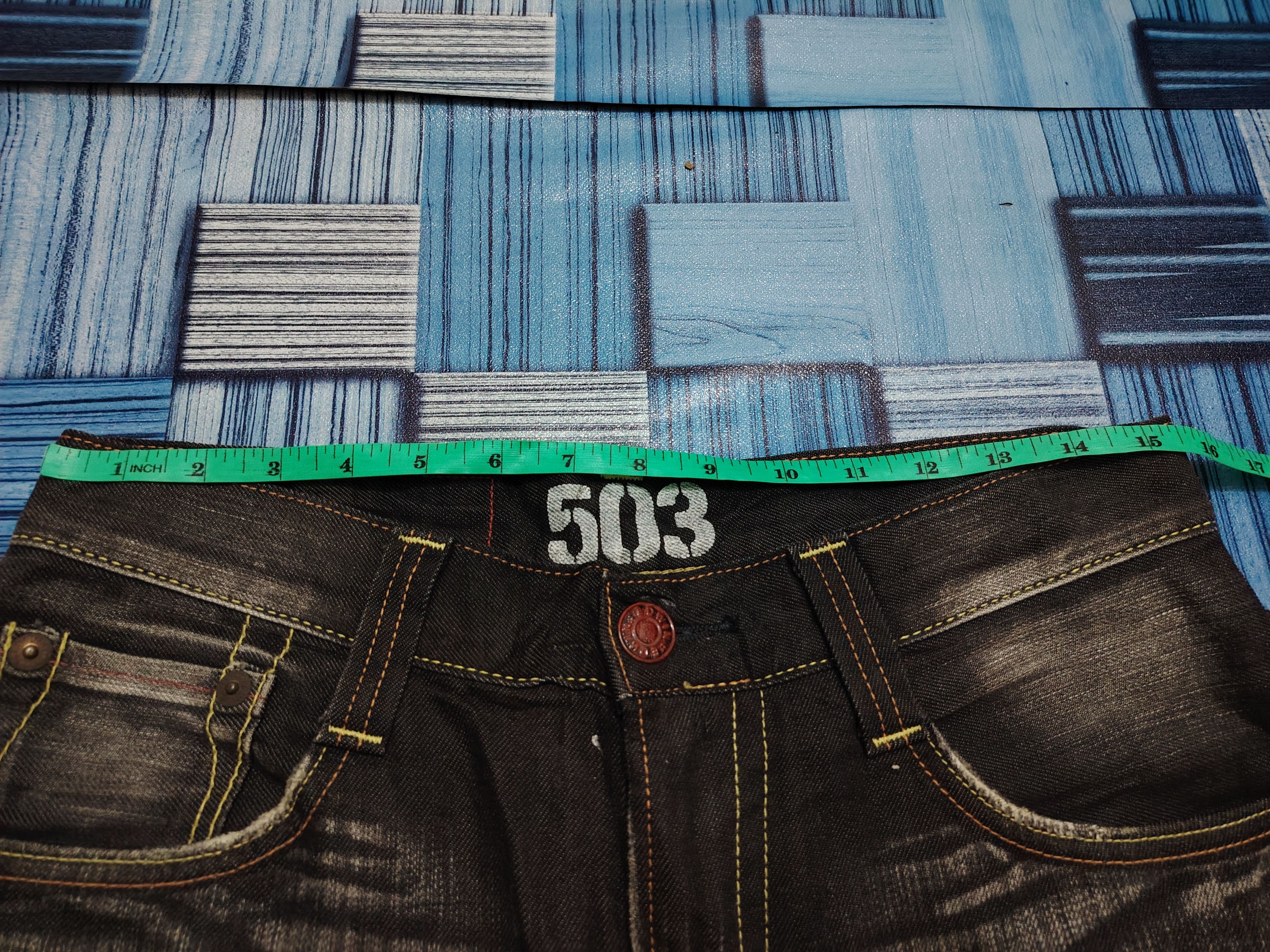 Edwin Japanese Edwin 503 Blue Trip Black Flared Jeans Size US 30 / EU 46 - 24 Thumbnail