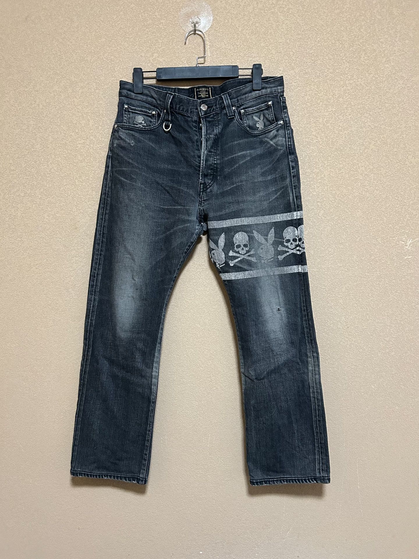 Mastermind Japan MMJ x Theater8 x Playboy Washed Jeans Size US 26 / EU 42 - 1 Thumbnail
