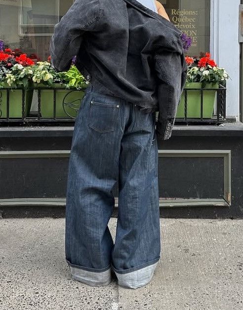 Vintage Discontd indigo selvedge baggy denim Size US 32 / EU 48 - 2 Thumbnail