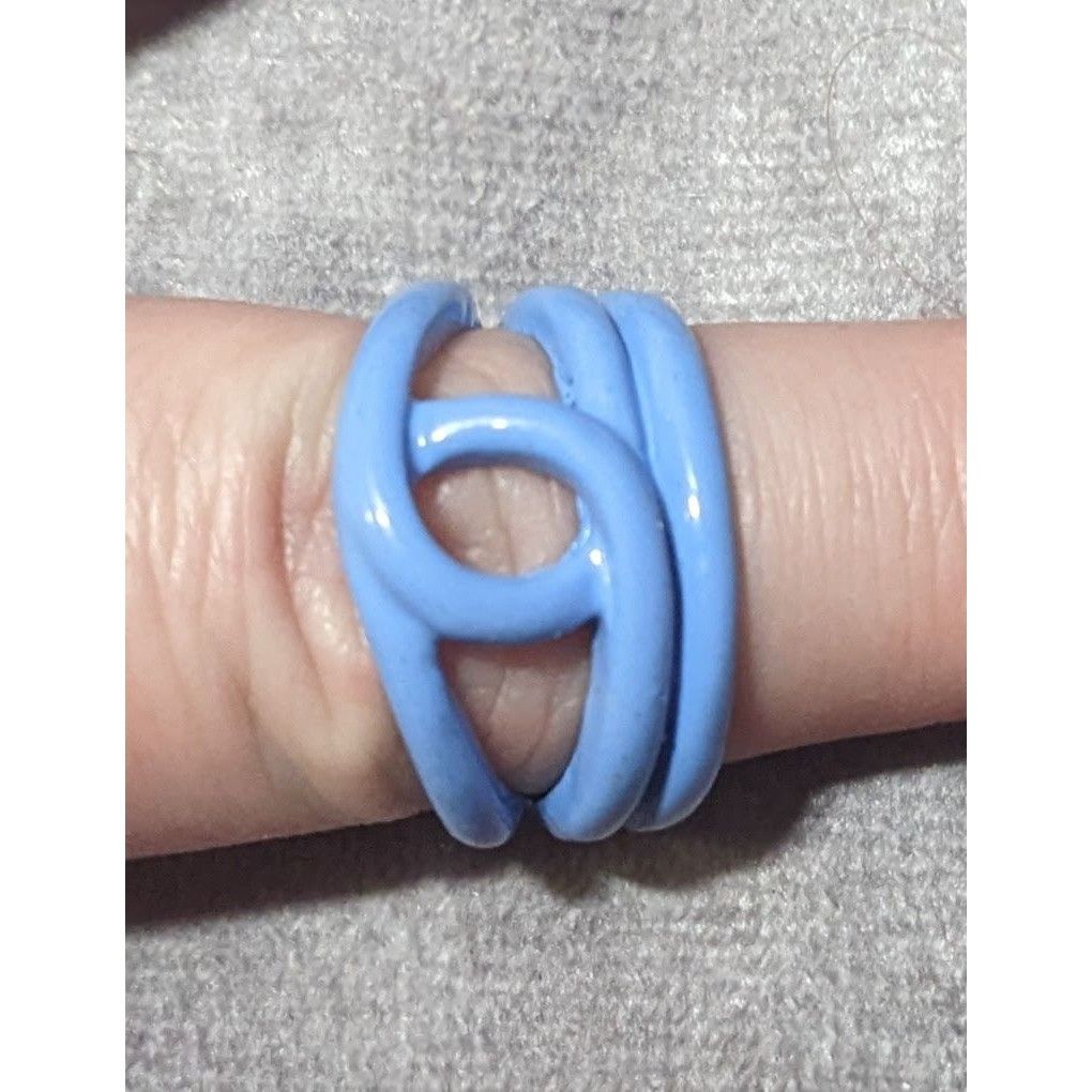 Other Abstract Metal Blue Enamel Coated Fashion Ring Size 8 Size ONE SIZE - 11 Thumbnail