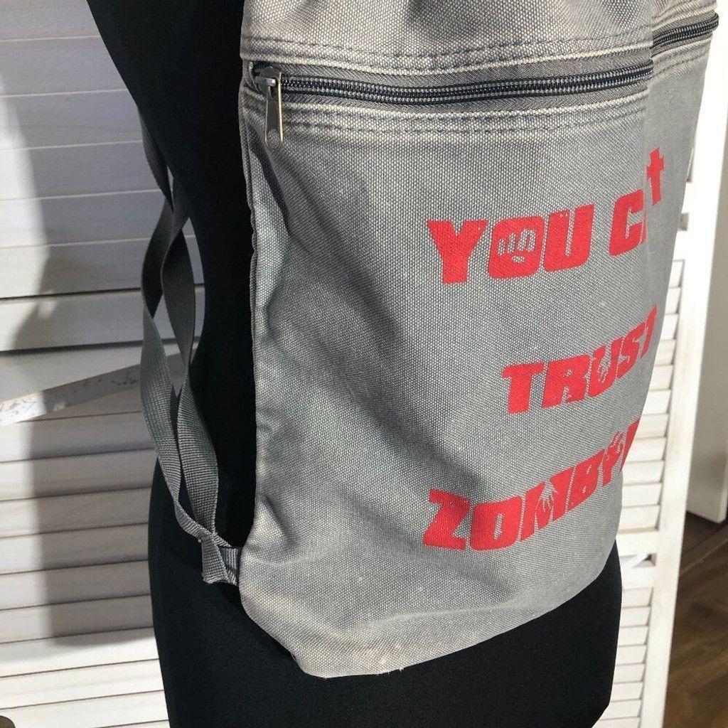 Vintage Y2K zombies goth grunge distressed cotton canvas backpack Size ONE SIZE - 4 Thumbnail