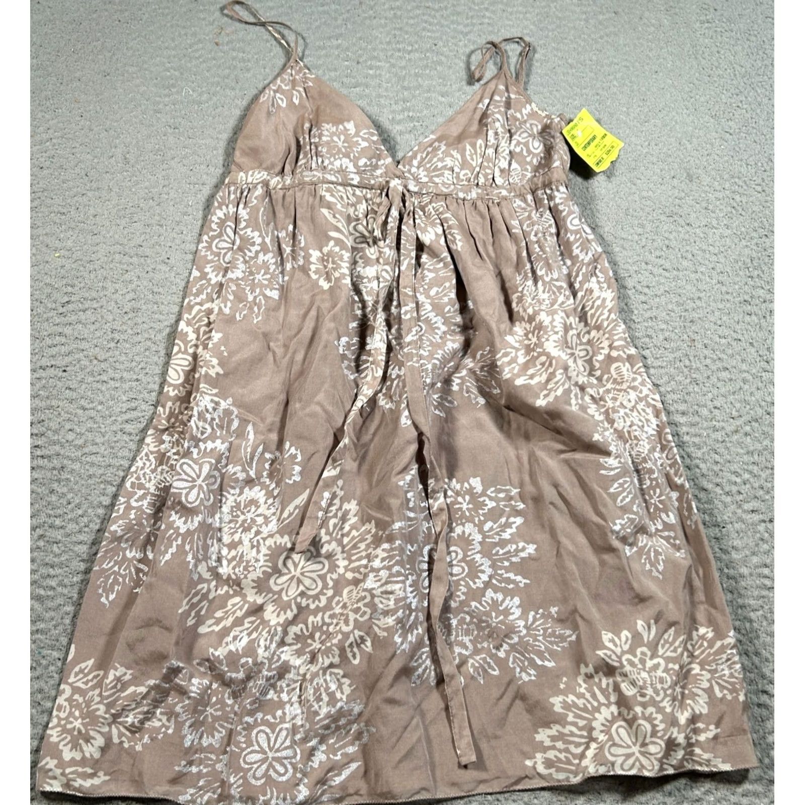 Joie Joie Brown Floral Mini Dress Women Small Cami Strap Tie Front Smocked Dress Sleeveless Summer 90s Theme: Classic, Outdoor Womens Size S / US 4 / IT 40 - 2 Thumbnail