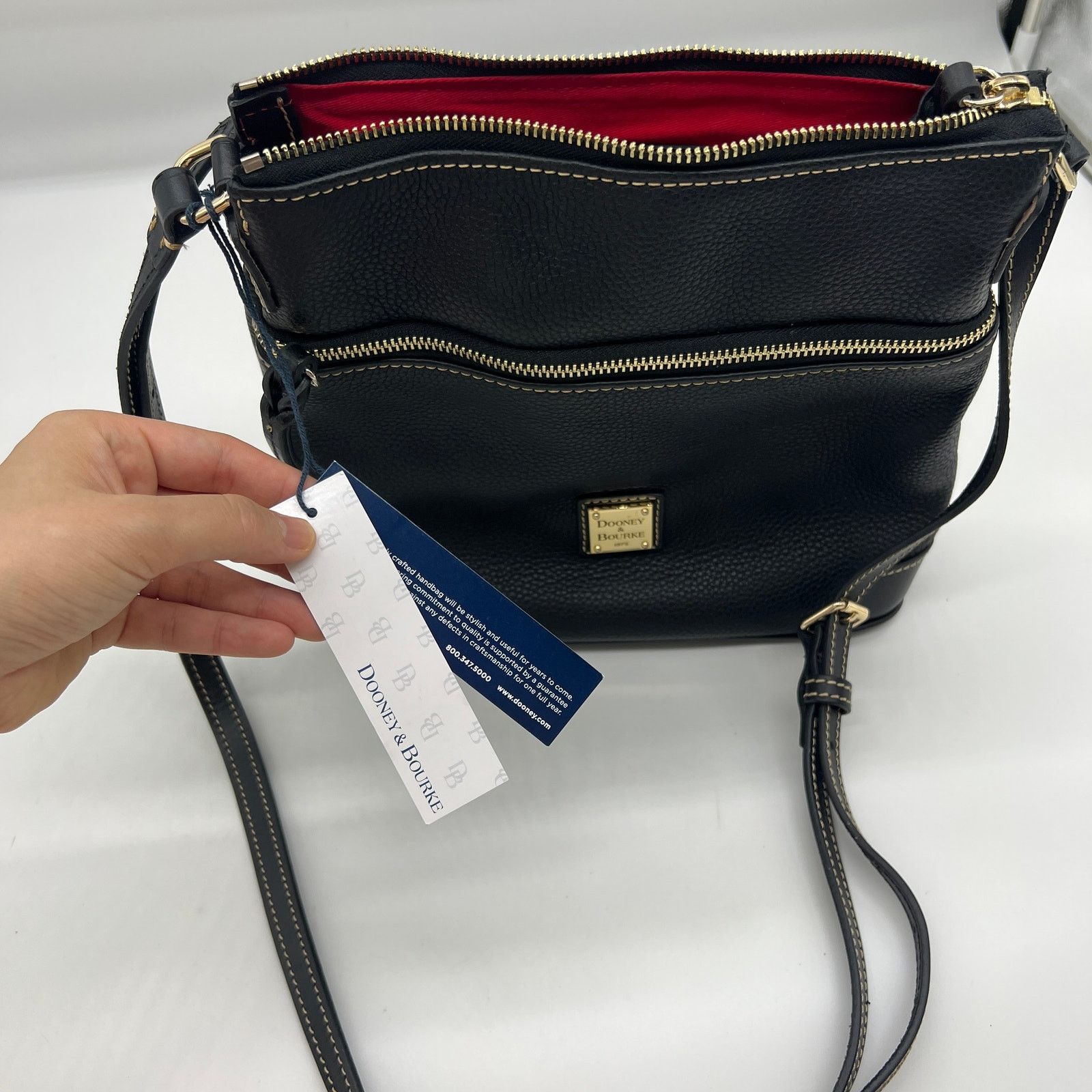 Dooney & Bourke Dooney & Bourke Pebble Leather Crossbody Purse Black Color Size ONE SIZE - 4 Thumbnail