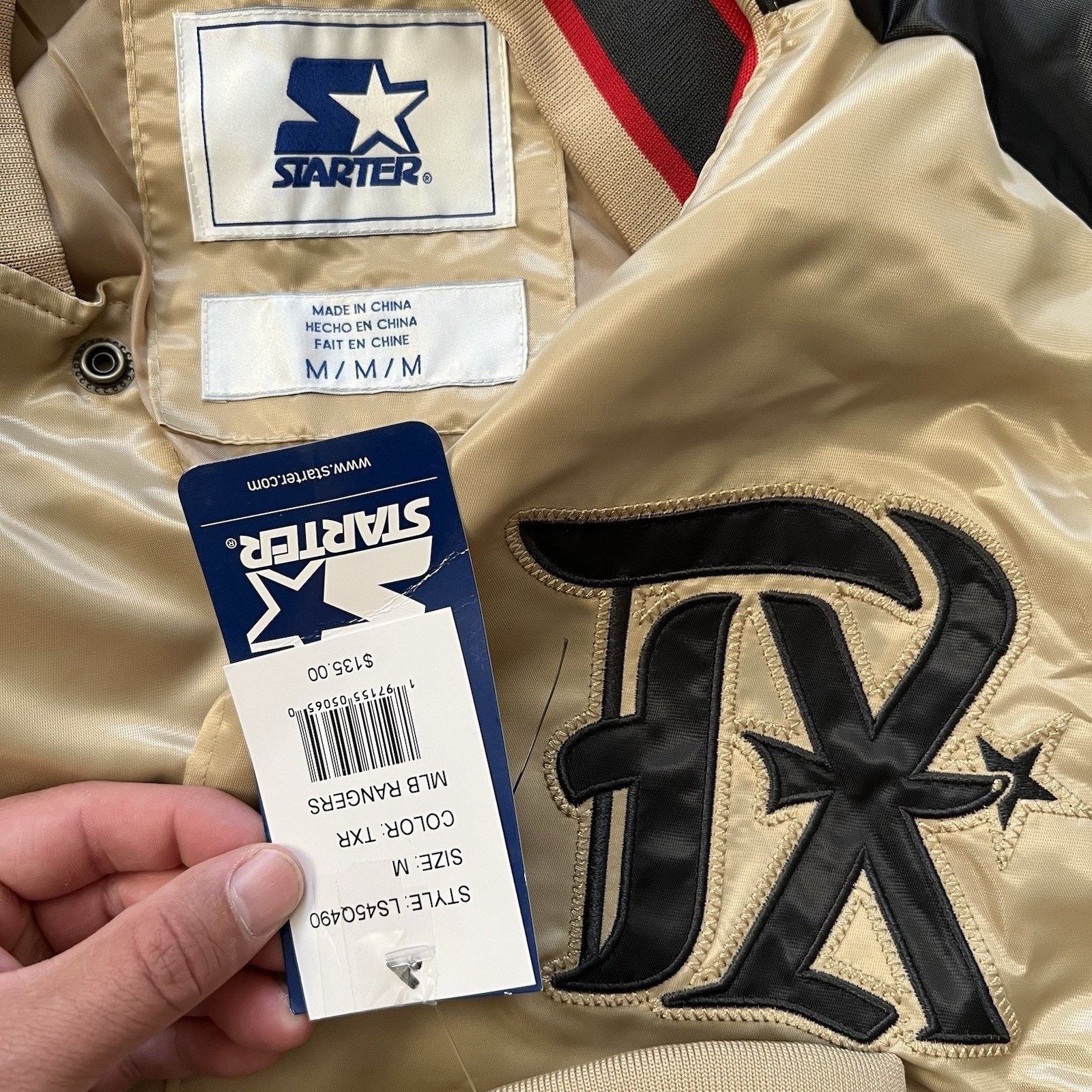 Starter Starter Texas Rangers Black Label Jacket Quilt Lined Snap Size US M / EU 48-50 / 2 - 2 Thumbnail