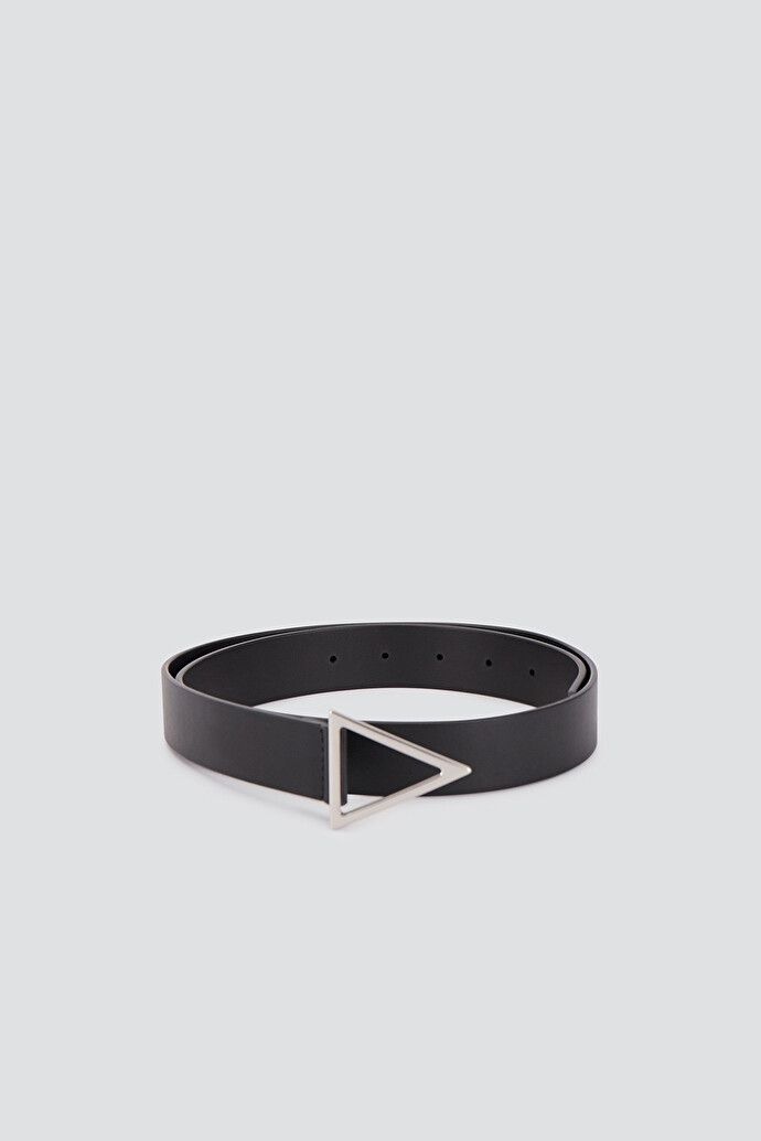 Bottega Veneta o1n1vont0425 Size: 110 / Triangle Belt in Black Size 44 - 1 Thumbnail