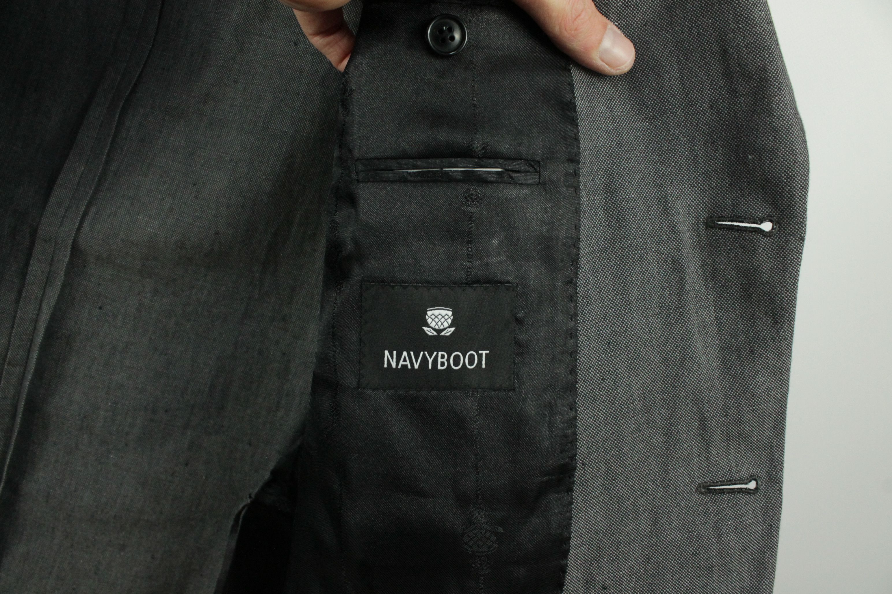 NAVYBOOT NAVYBOOT Gray Cotton Linen Sport Coat Blazer Jacket Size US M / EU 48-50 / 2 - 8 Thumbnail