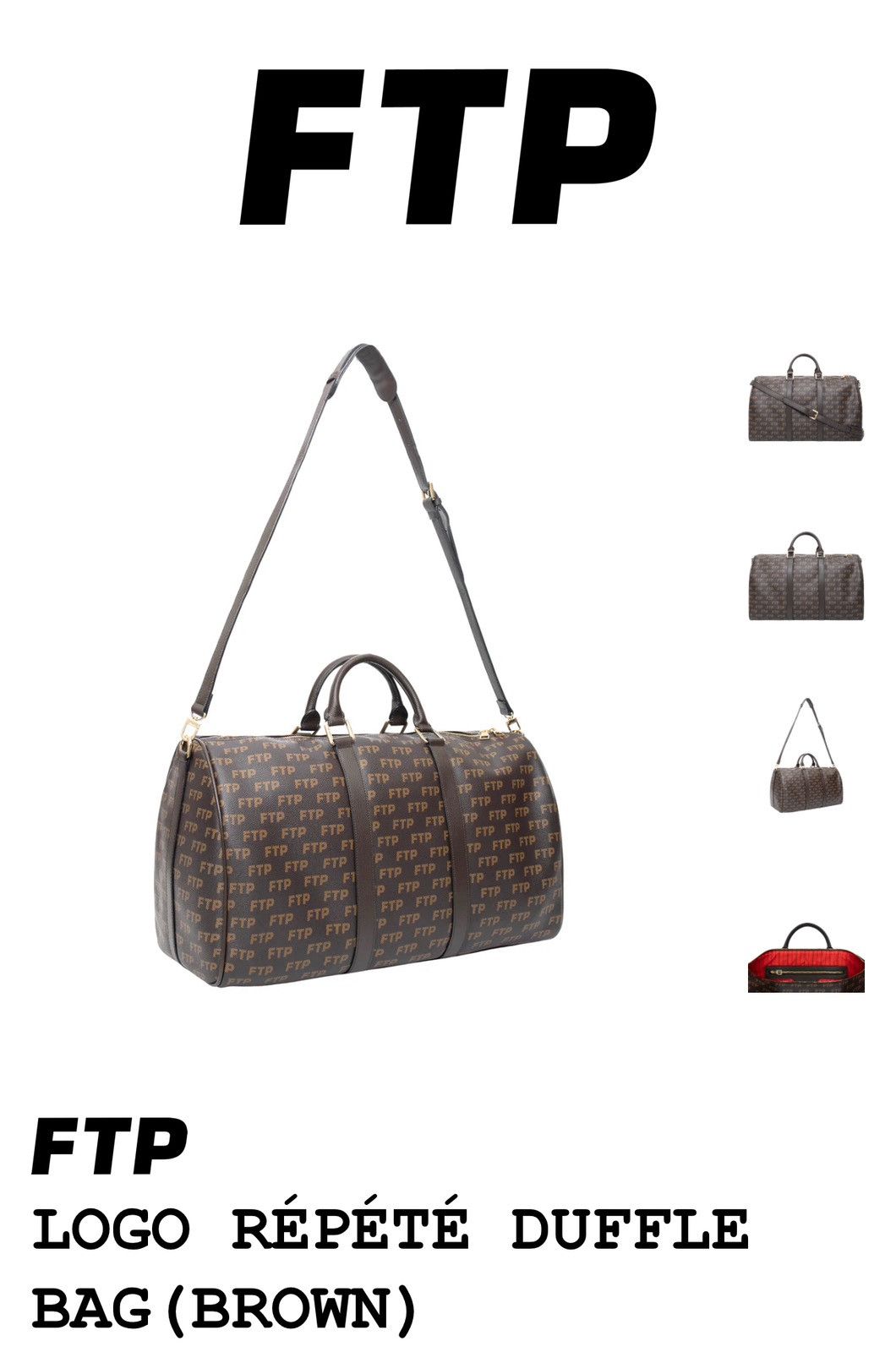 Fuck The Population FTP Brown Damier Duffle Bag Size ONE SIZE - 17 Thumbnail