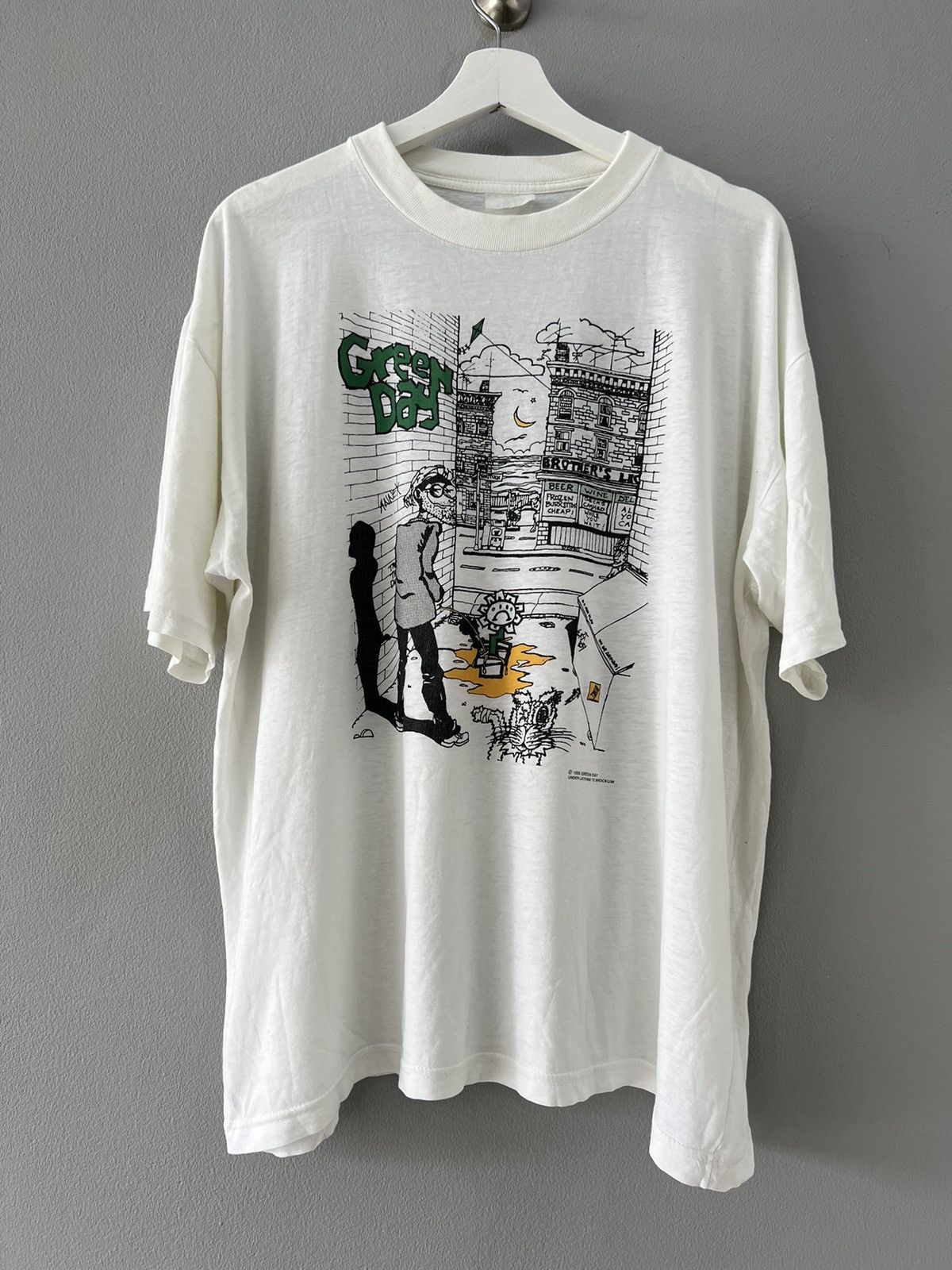 image of Vintage Green Day 1995’S in White, Men's (Size XL)