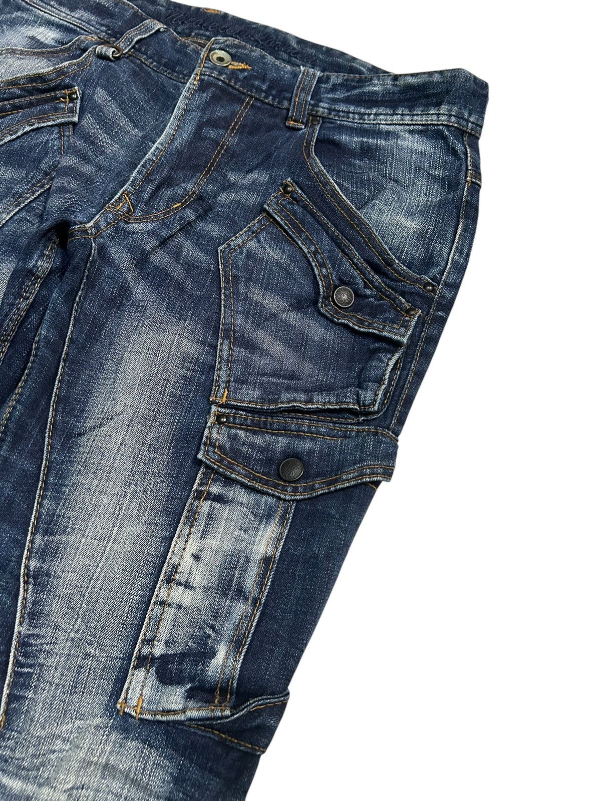 If Six Was Nine × Le Grande Bleu (L.G.B.) × Nicole Club Nicole Club For Men MultiPocket Punk Style Distressed Jeans Size US 32 / EU 48 - 6 Thumbnail