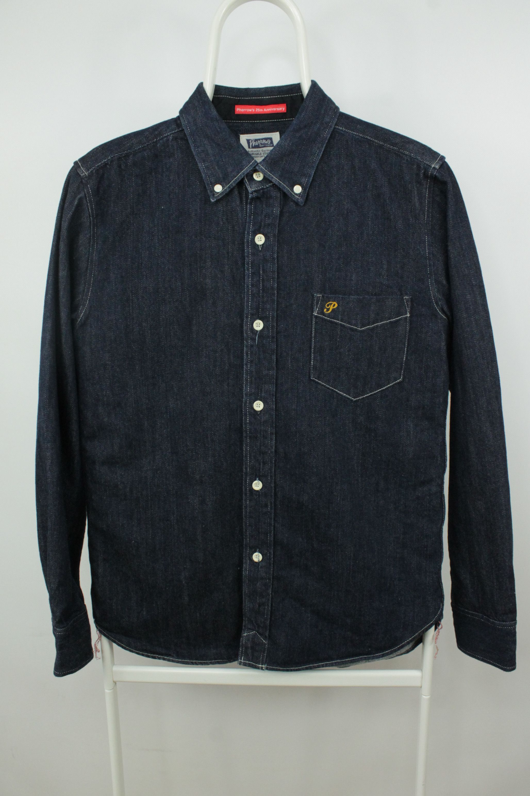 Pherrow's Pherrow's 25th Anniversary Raw Denim Shirt made in Japan Size US M / EU 48-50 / 2 - 1 Thumbnail