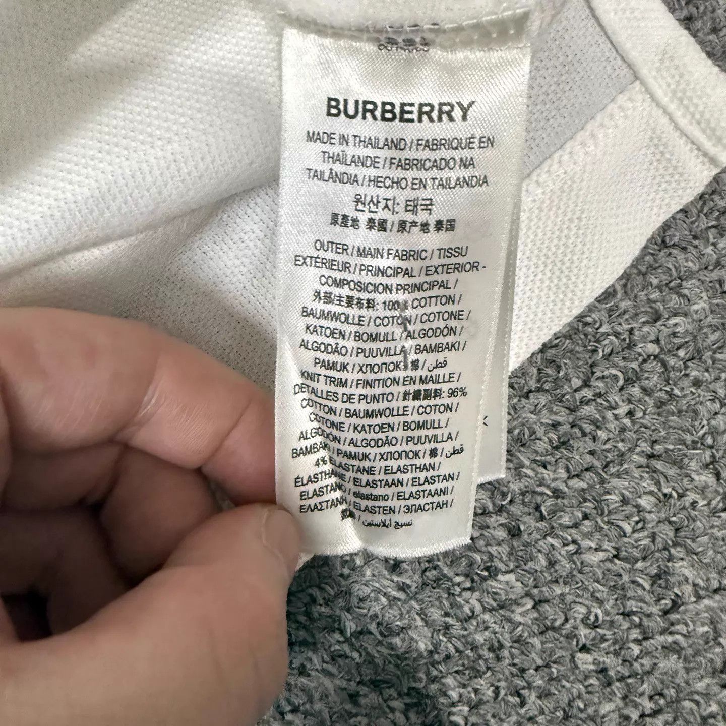 Burberry Burberry White TB Logo SS Polo XL NWT Size US XL / EU 56 / 4 - 4 Thumbnail