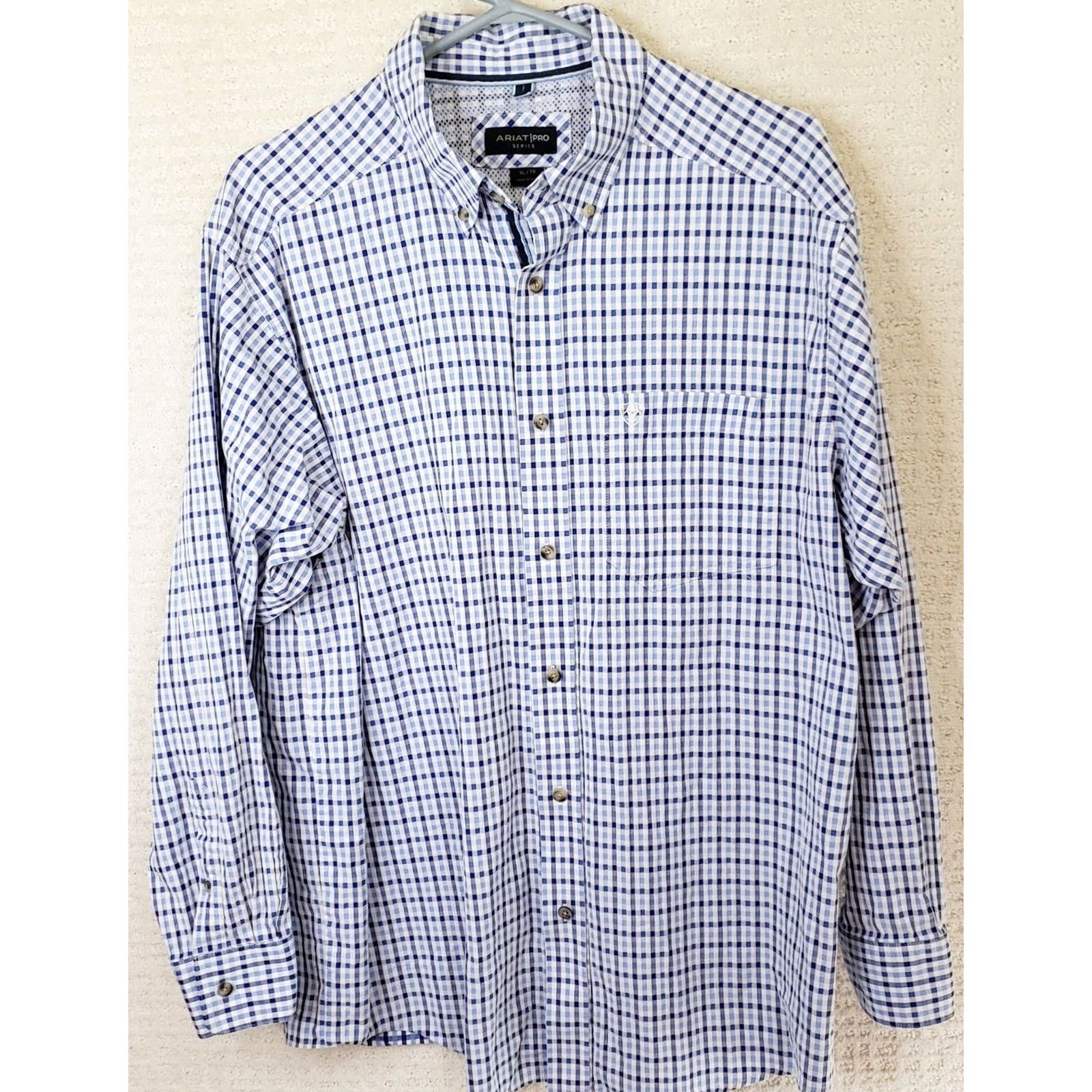 Ariat Ariat Pro Button Up Shirt Men XL Blue Check Long Sleeve Cotton Twill Western Button-Down Size US XL / EU 56 / 4 - 2 Thumbnail