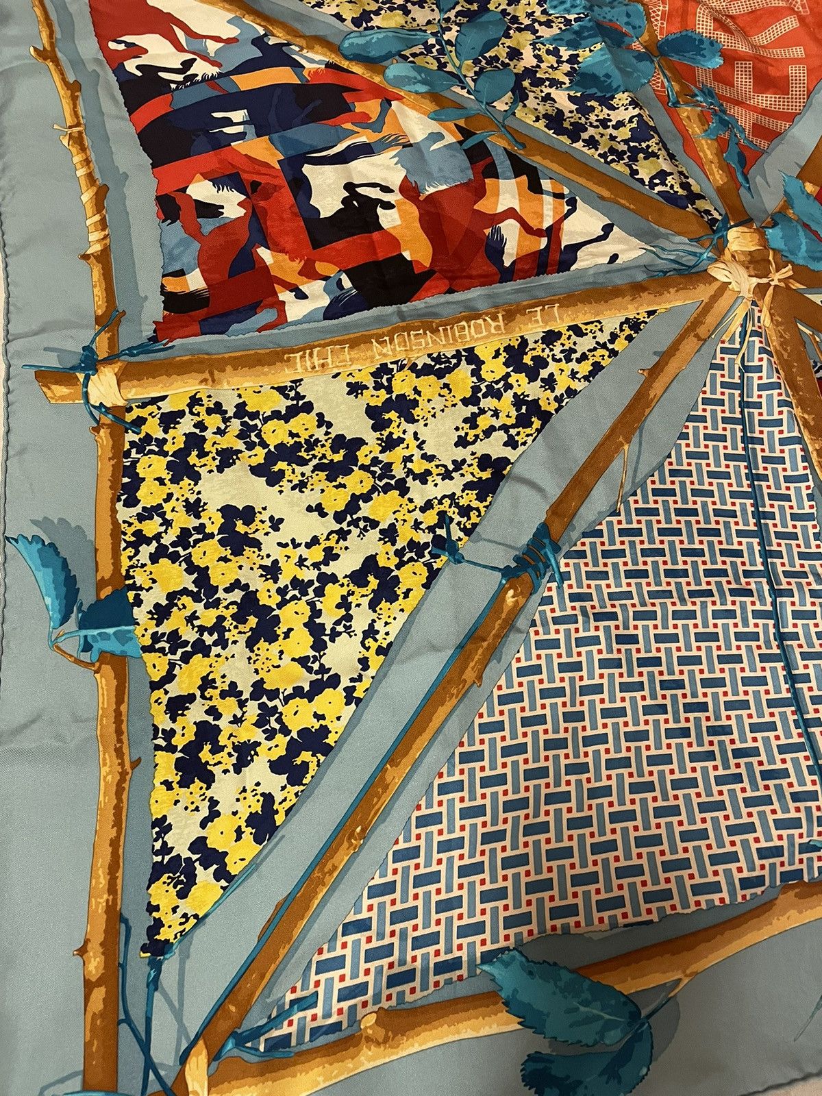 Hermes × Vintage Le Robinson Chic Hermès Silk Scarf Size ONE SIZE - 6 Thumbnail