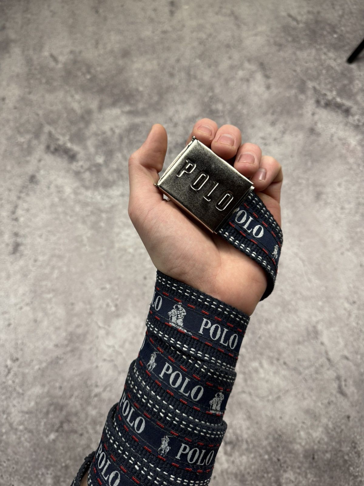 Polo Ralph Lauren Vintage Polo Ralph Lauren Monogram Y2K Big Logo Belt Japan Size ONE SIZE - 2 Thumbnail