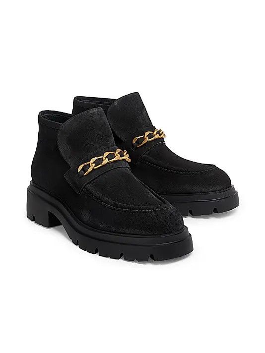 Stuart Weitzman os11x0326 Soluxe Hudson 50mm Suede Chukka Boots in Black Size US 7 / IT 37 - 2 Thumbnail