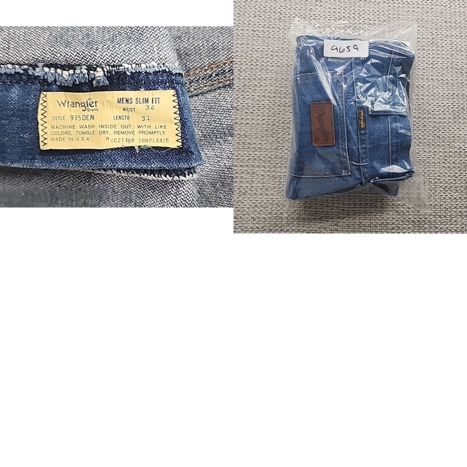 Wrangler VINTAGE Wrangler Jeans Mens 34x31 Blue Slim Fit Cowboy Cut 936DEN Post Malone USA Jeans Men's Slim 90s Cowboy Western Ranch Size US 34 / EU 50 - 8 Thumbnail