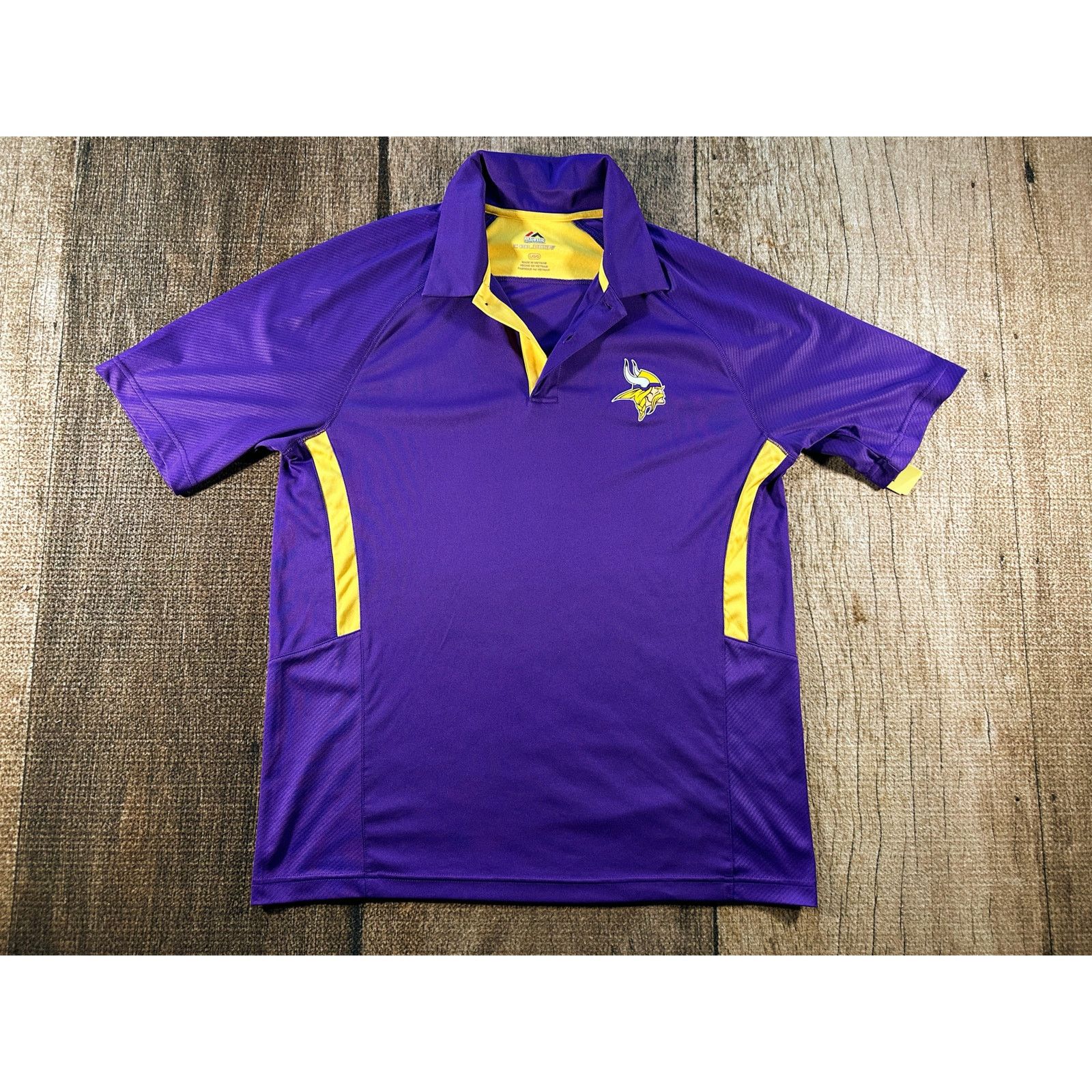 Majestic Minnesota Vikings Mens Large Majestic CoolBase Polo Shirt Size US L / EU 52-54 / 3 - 1 Thumbnail