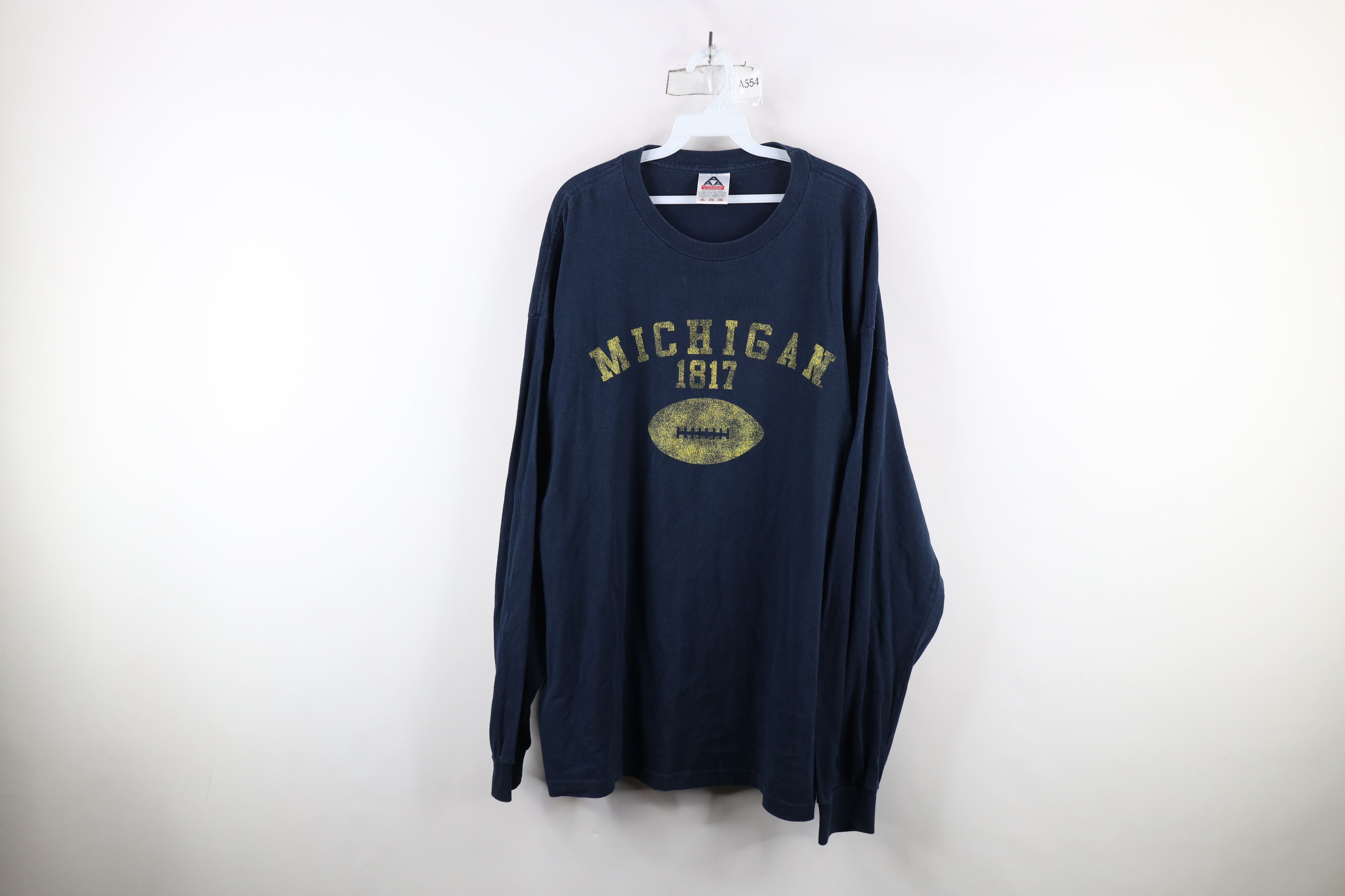 Vintage Vintage 90s University of Michigan Long Sleeve T-Shirt Size US XXL / EU 58 / 5 - 1 Thumbnail