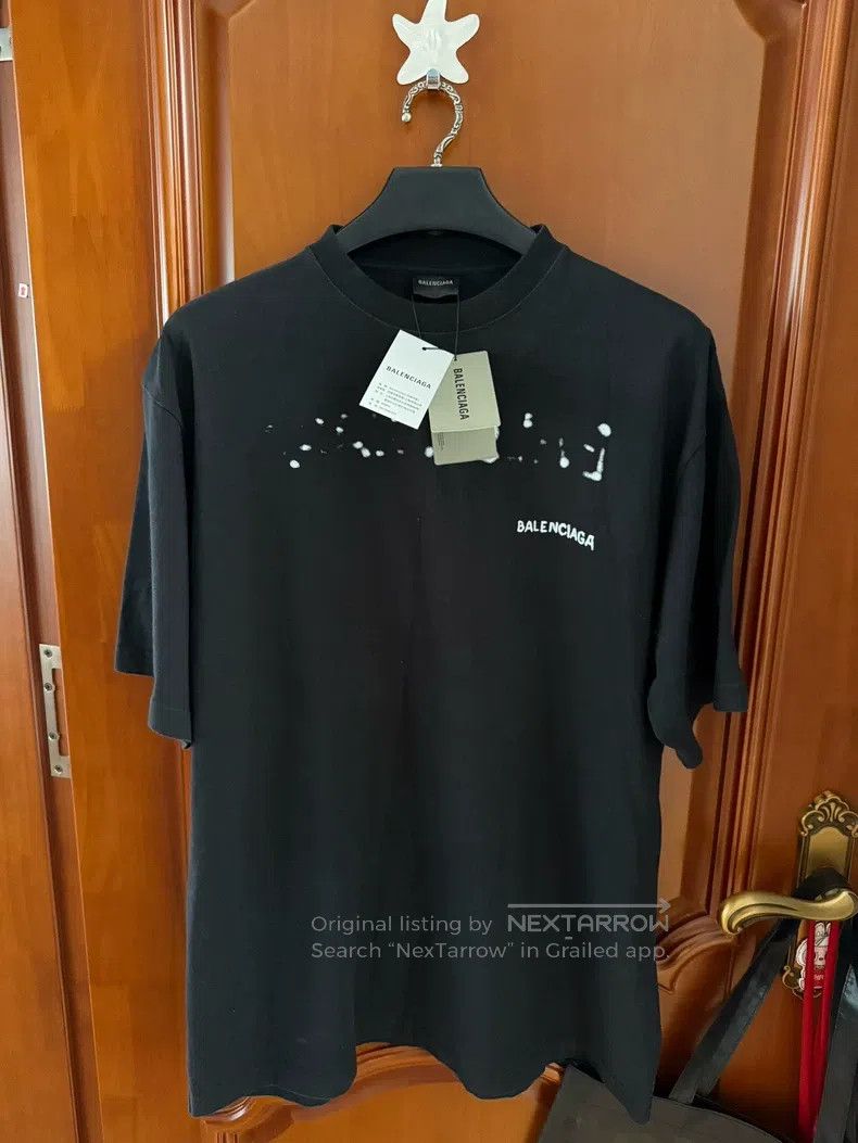 Balenciaga Balenciaga Splatter Logo Short Sleeve Size US M / EU 48-50 / 2 - 1 Thumbnail
