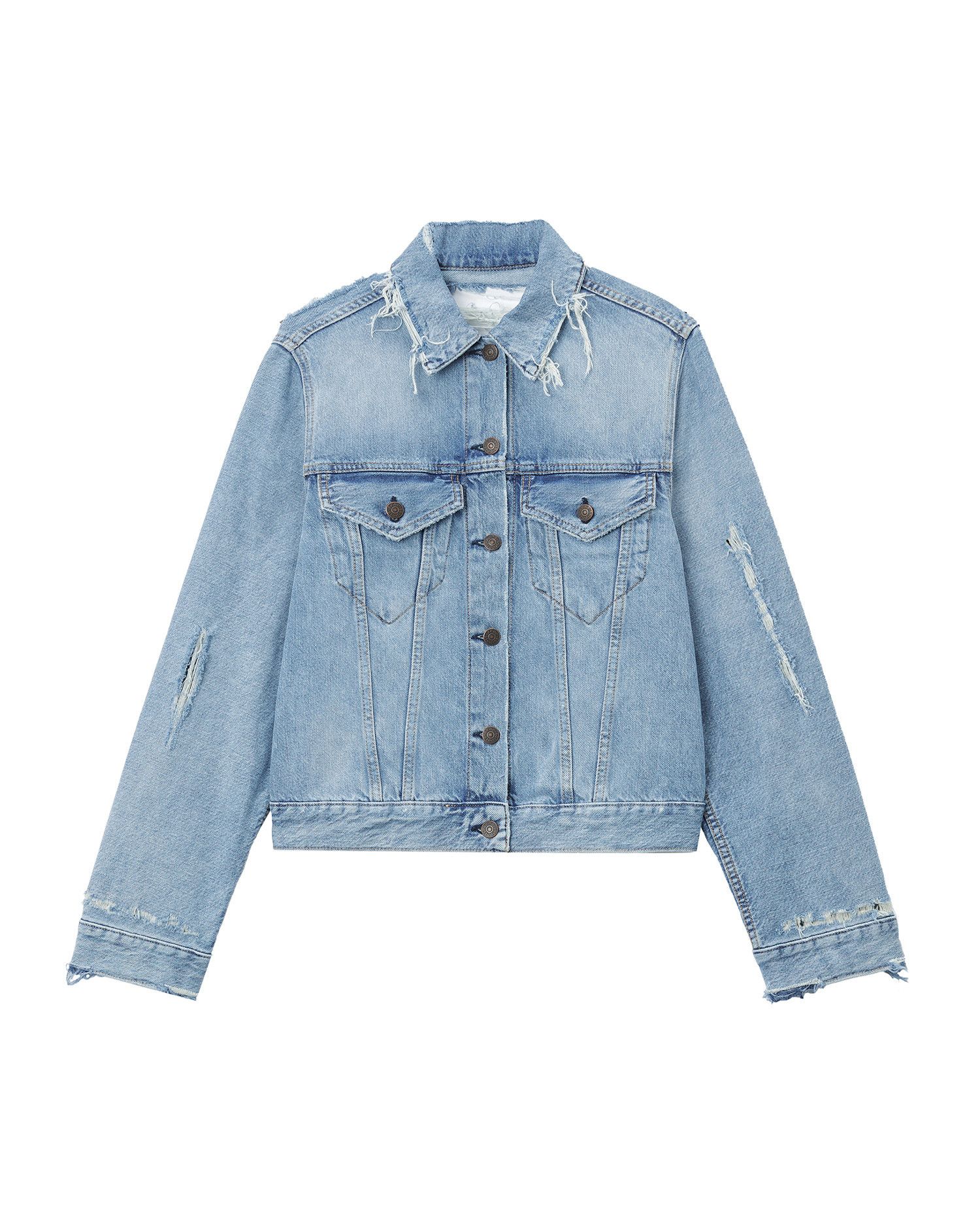Acne Studios Acne Studios Distressed Design Denim Jacket Size L / US 10 / IT 46 - 1 Thumbnail