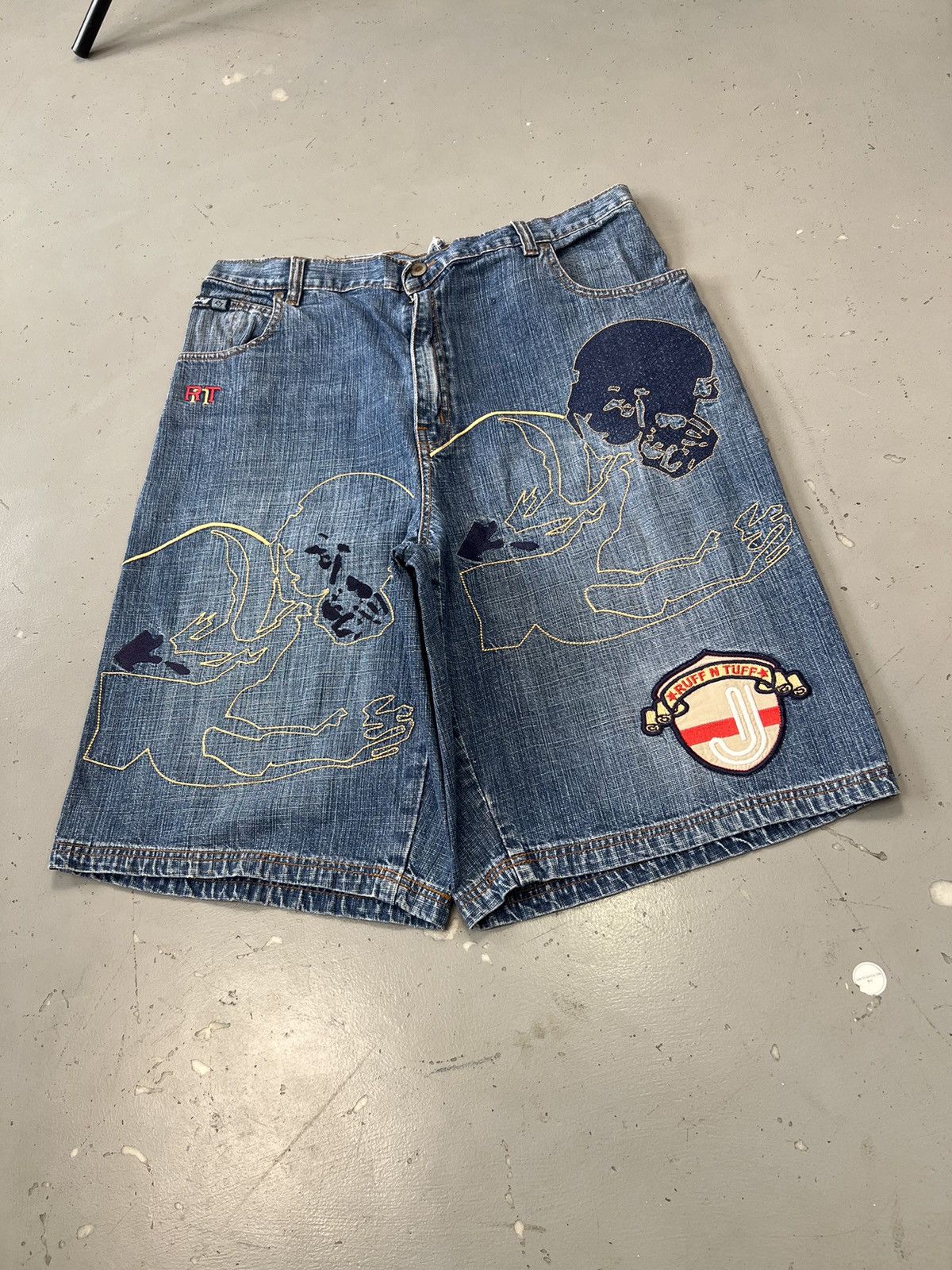 Vintage Vintage Y2K crazy embroidered jort Size US 36 / EU 52 - 2 Thumbnail
