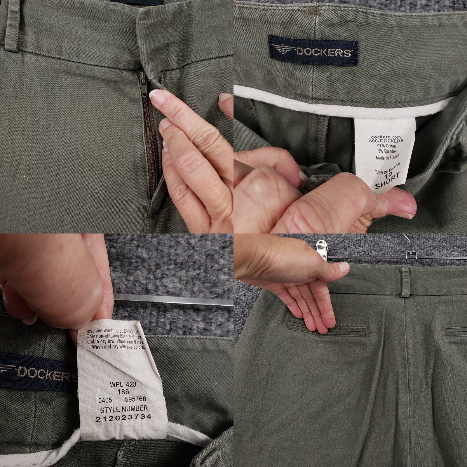 Dockers Dockers Pants Womens 10 Short Green Straight Leg Mid Rise Flat Front Casusal Size 32" / US 10 / IT 46 - 8 Thumbnail