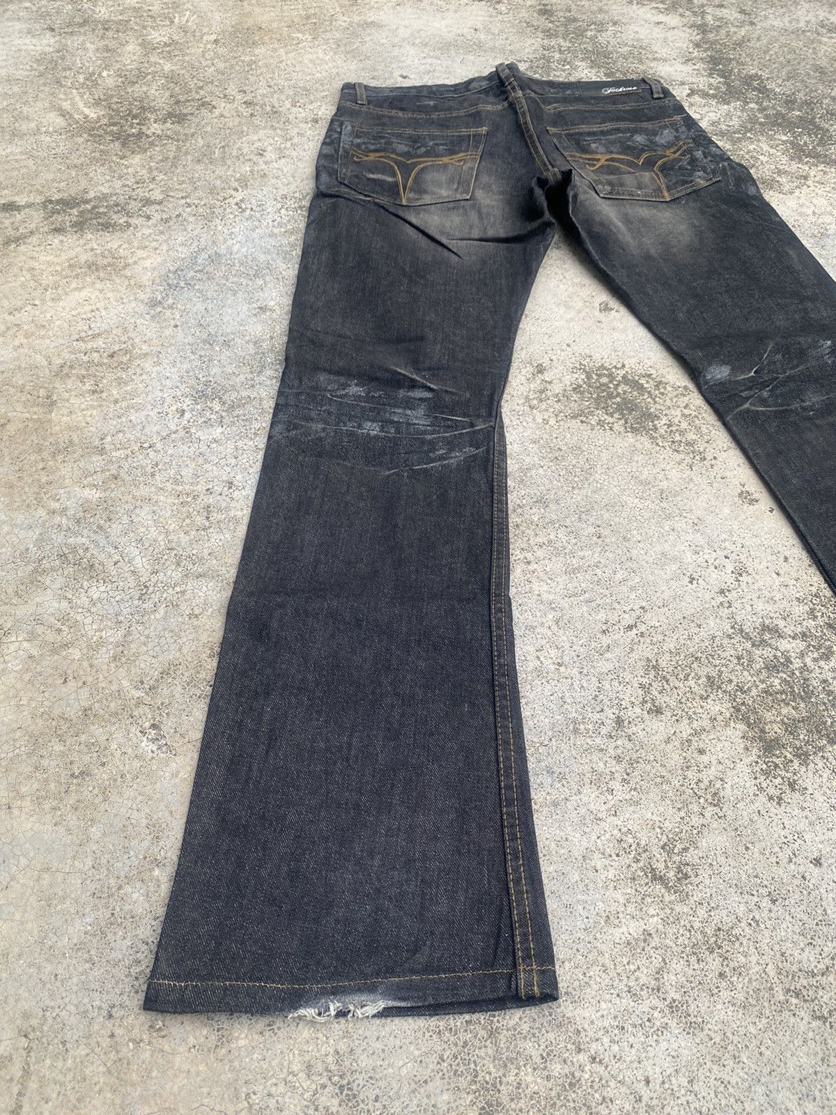 If Six Was Nine × JACKROSE Flare Jeans Jack Rose Waxed Clawmark Bootcut Size US 32 / EU 48 - 13 Thumbnail