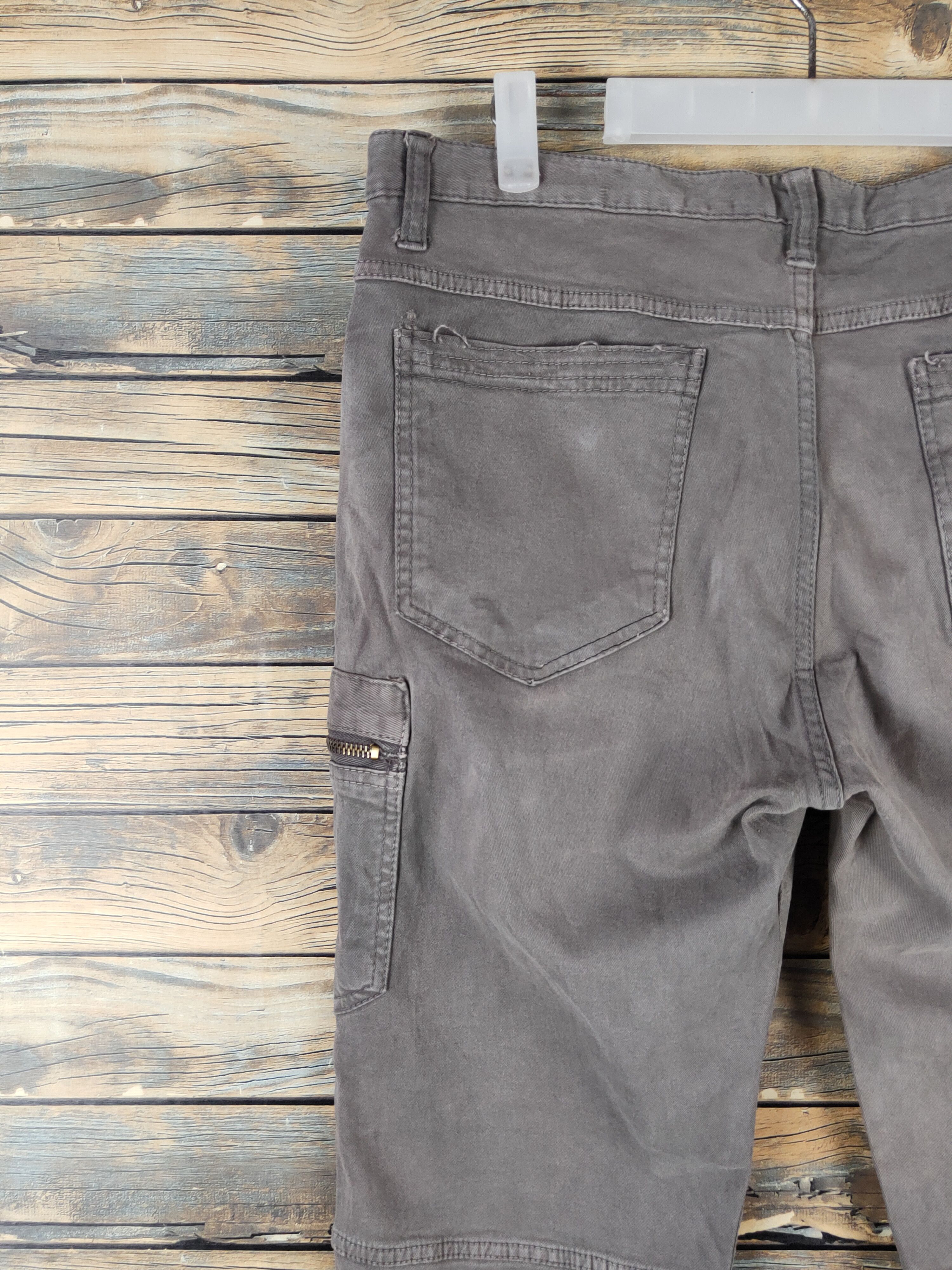 Japanese Brand DL Dcustom Dark Gray Faded Multipocket Cargo Pants #306 Size US 33 - 8 Thumbnail