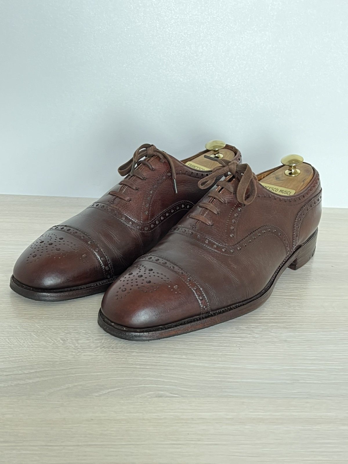 Church's Church's Custom Grade Brown Leather Semi-Brogue Oxfords Size US 9.5 / EU 42-43 - 2 Thumbnail