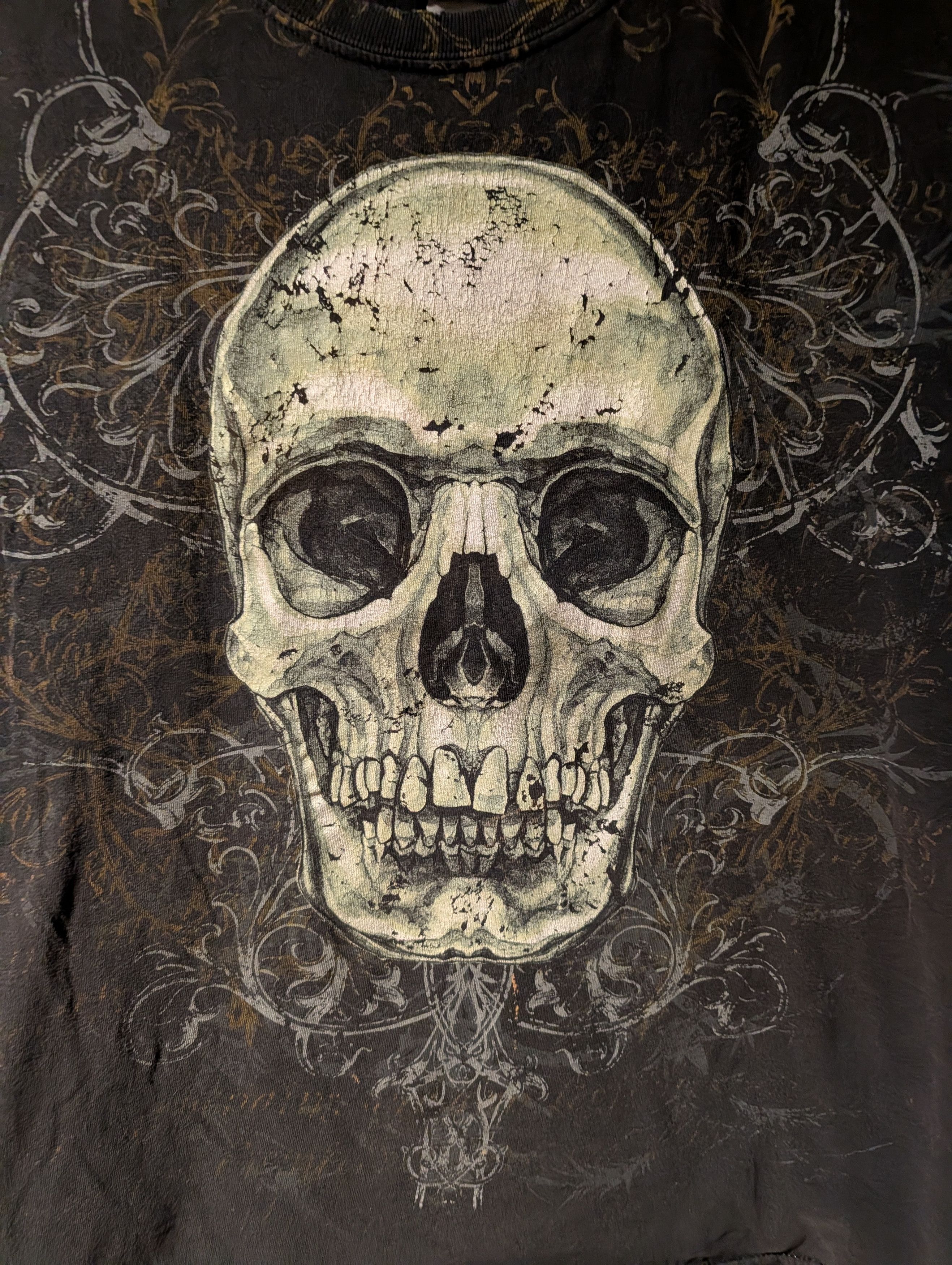 Arts & Science Vintage Hybrid Shirt Y2K Skull AOP Grunge Mall Goth Cyber Size US L / EU 52-54 / 3 - 2 Thumbnail