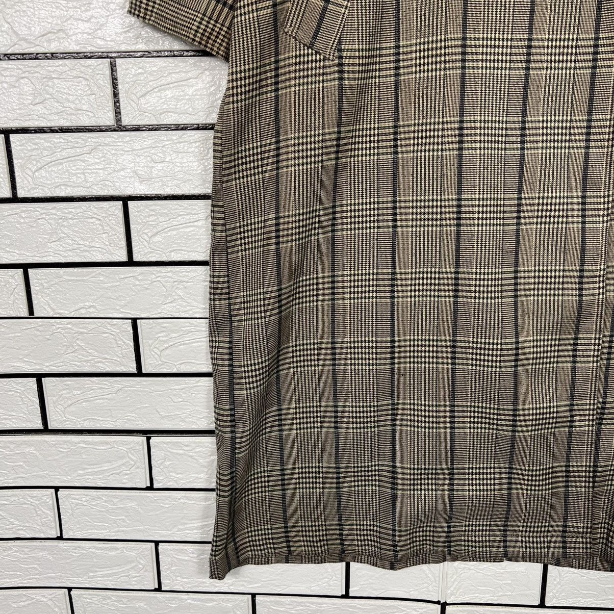 Japanese Brand MERLOT IKYU Checked Plaid Double Breast Long Coat #4150-C189 Size ONE SIZE - 6 Thumbnail
